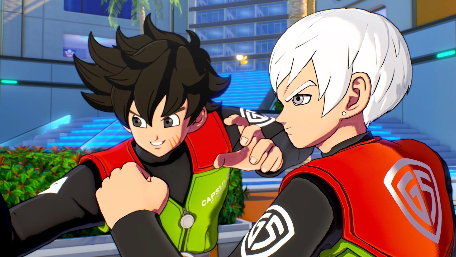 Official Dragon Ball Xenoverse 3 screenshot from PlayStation showing the new world and central city framing for Age 1000.