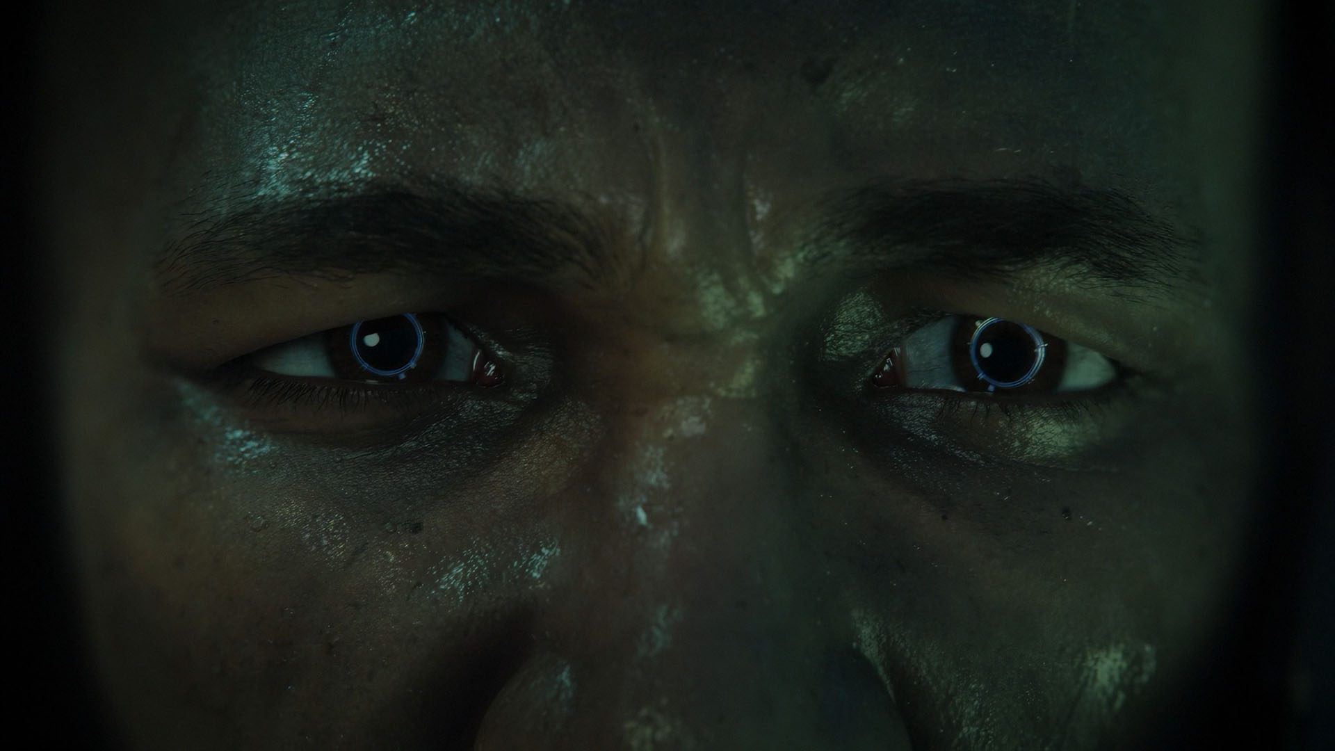 Oficjalna grafika z Cthulhu: The Cosmic Abyss pokazująca Noaha w skażonym stanie podczas sekwencji śledczej.