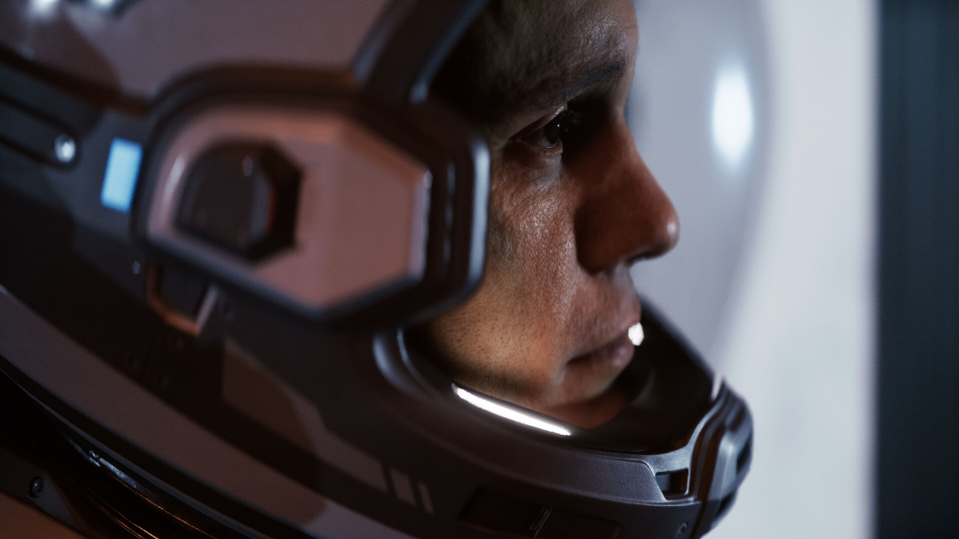 Official Directive 8020 screenshot showing one of the game's cinematic sci-fi horror scenes aboard the Cassiopeia.