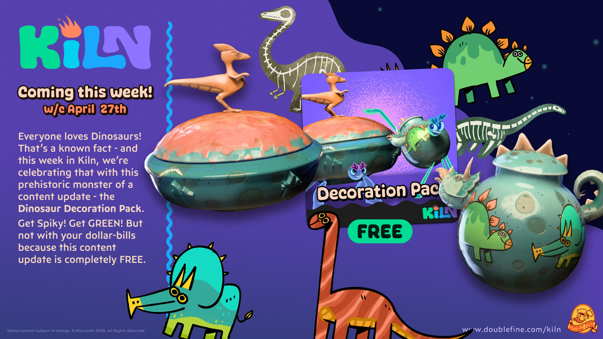 Official Kiln roadmap image showing weekly updates planned after launch.