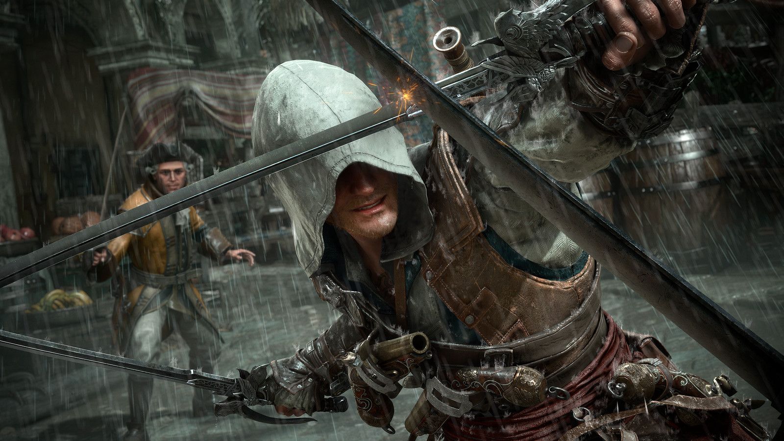 Official Assassin’s Creed Black Flag Resynced screenshot showing upgraded Caribbean lighting and environment detail.