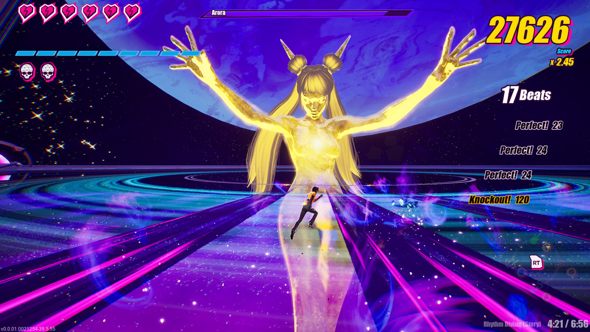 Dead as Disco screenshot showing the game's neon rhythm-brawler combat style.