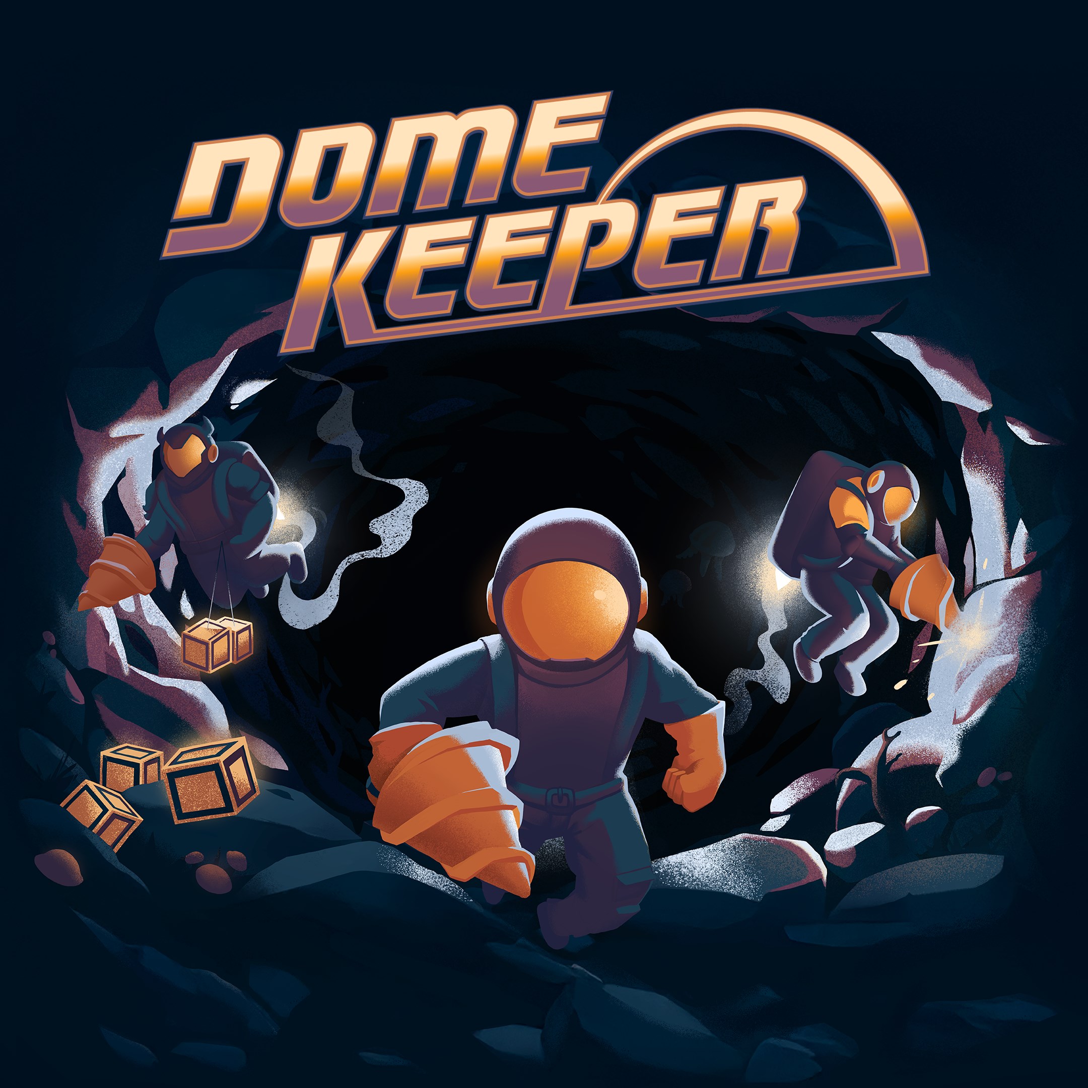 Dome Keeper visual showing the game's underground mining and dome-defense setup.