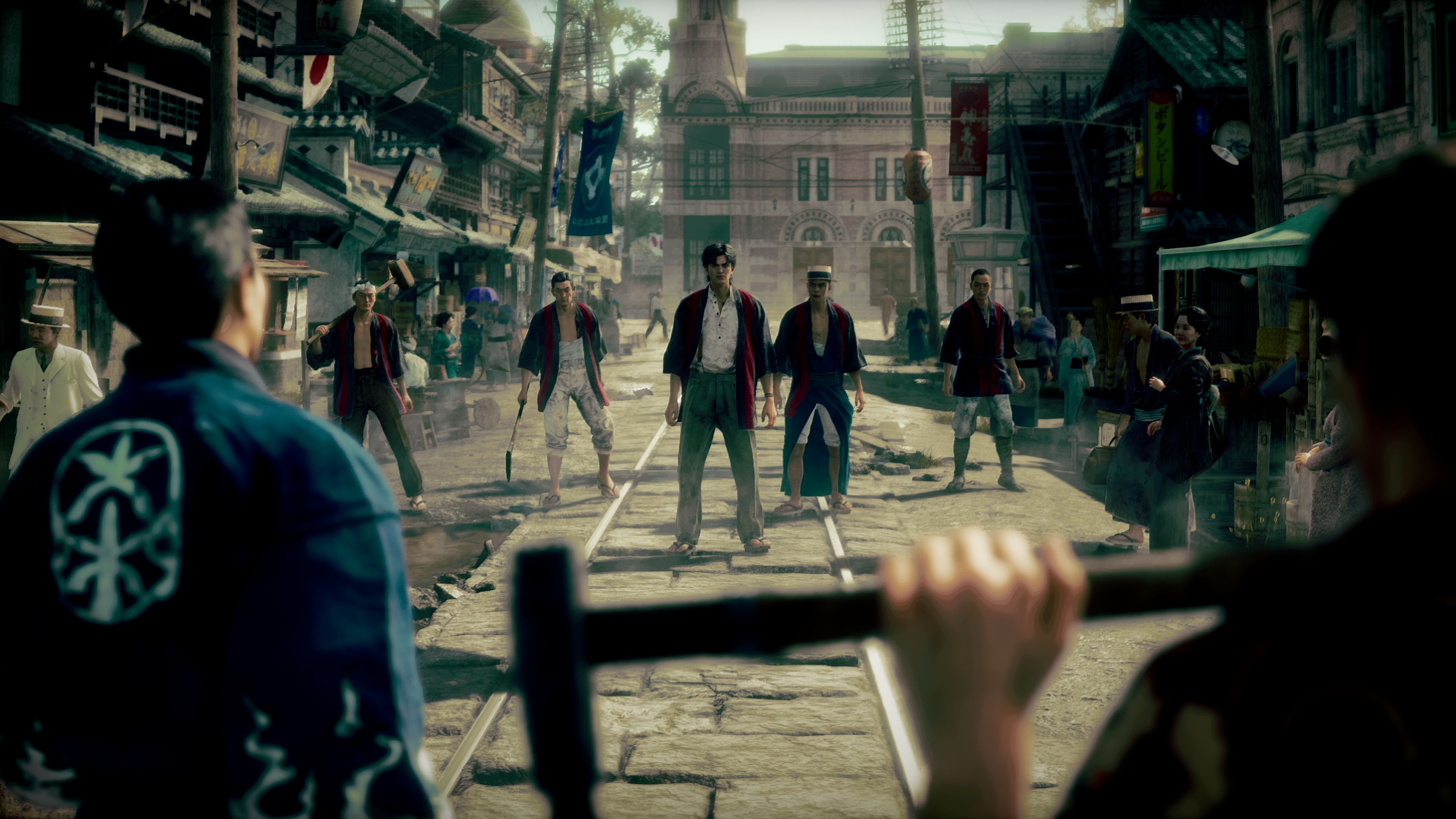 Official Stranger Than Heaven gameplay image showing Makoto Daito in one of the combat-focused scenes from the official media set.
