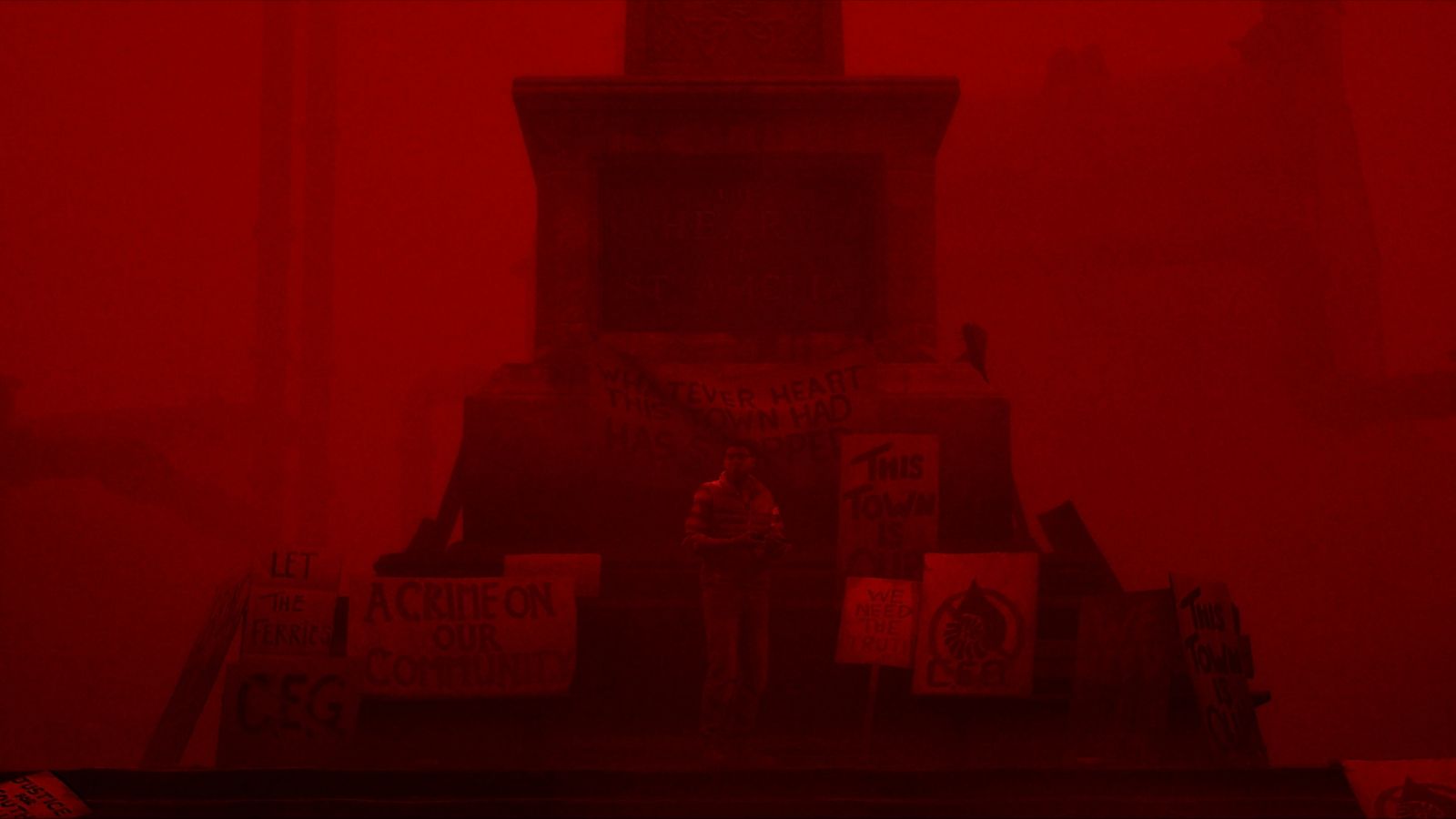 Official Silent Hill: Townfall gameplay image showing a burned enemy in close-up.