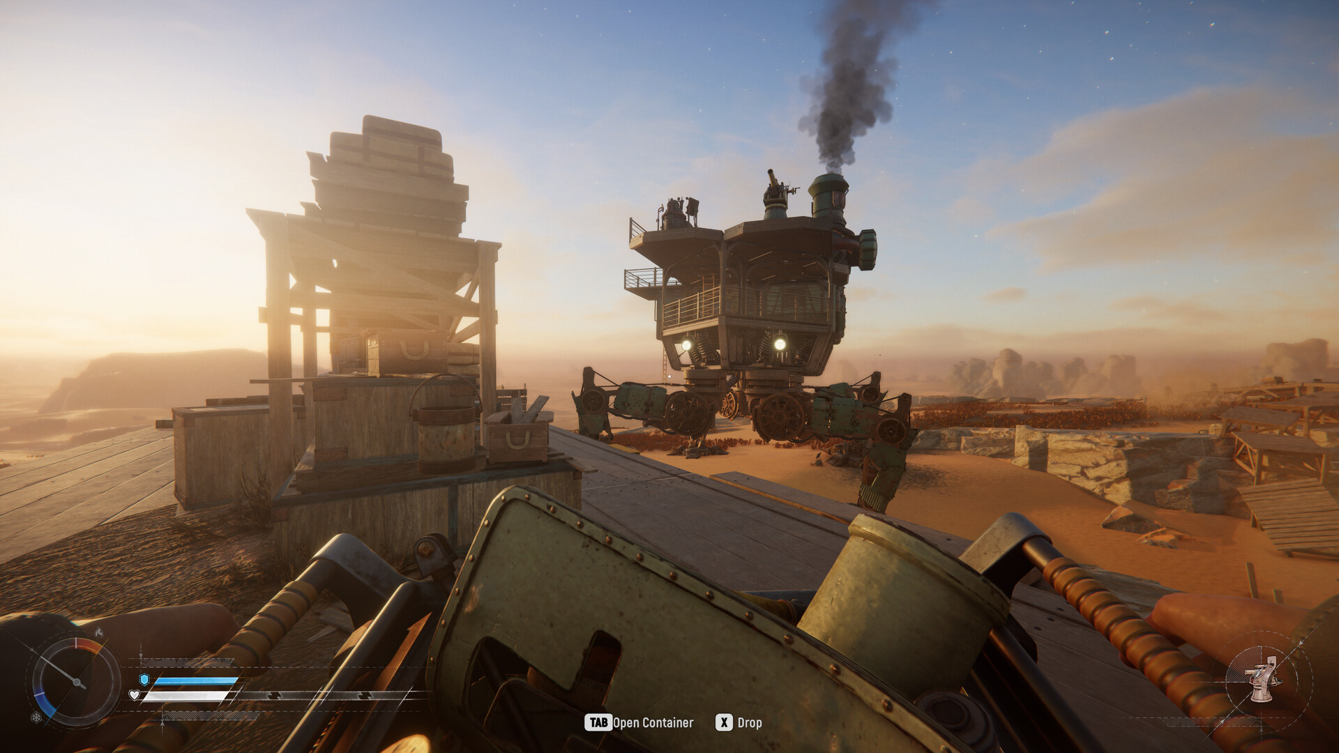 Official SAND gameplay screenshot showing combat and desert traversal from the Steam launch assets.