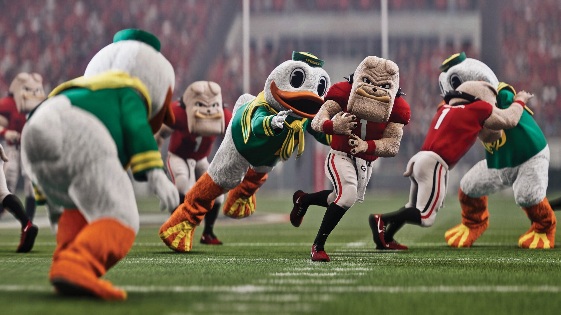 Official EA SPORTS College Football 27 screenshot showing gameplay action from the Steam page.