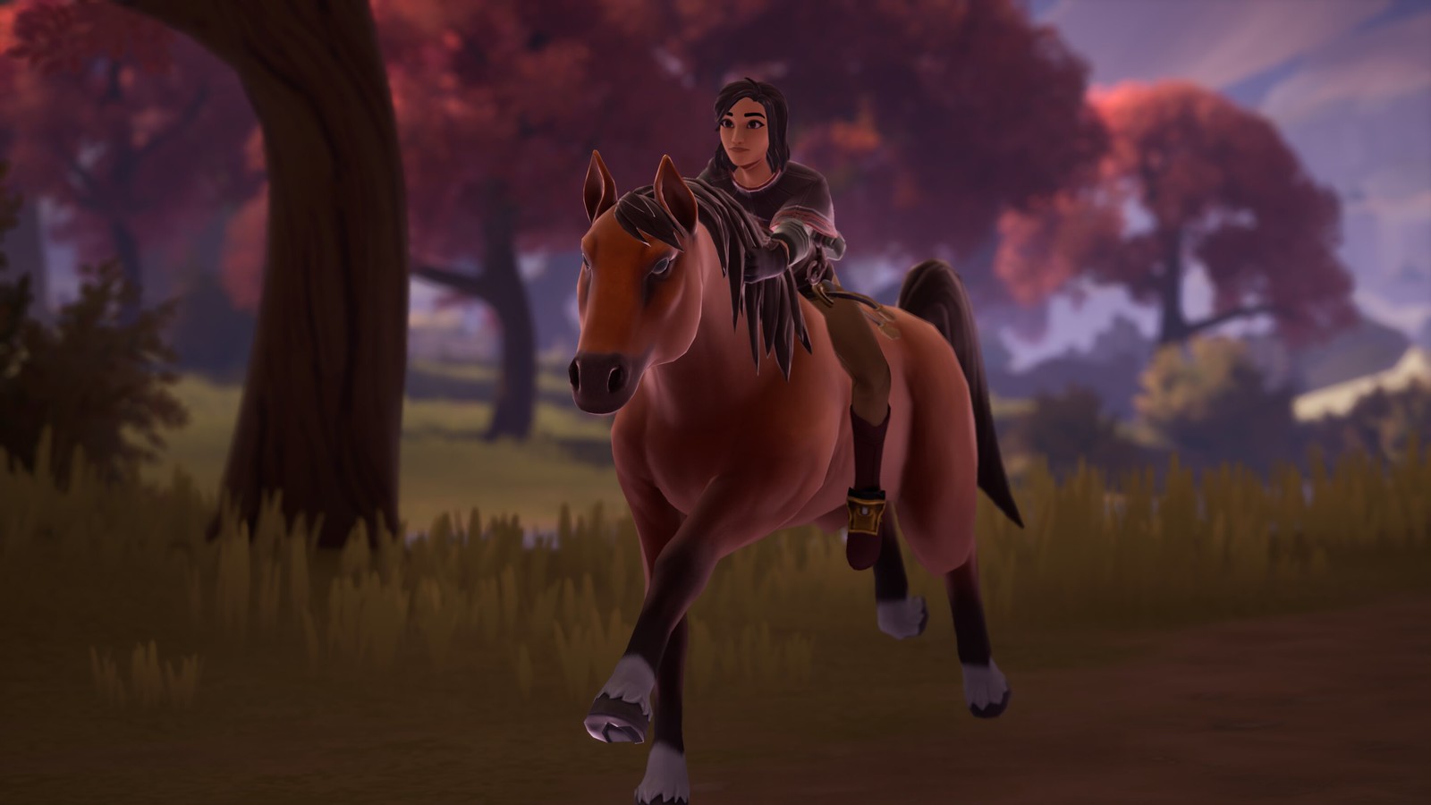 Official Palia image showing a rider on horseback in the Royal Highlands, highlighting the expansion's mount feature.