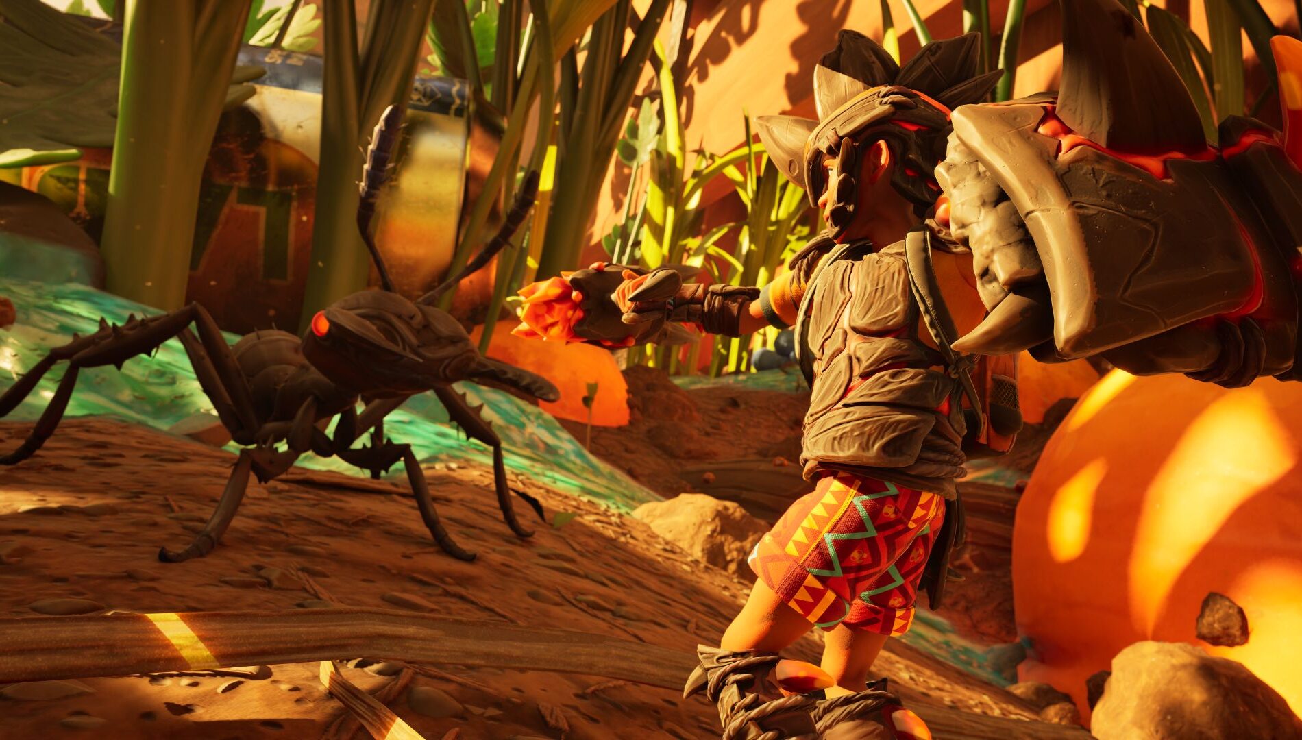 Oficjalny screen z Grounded 2 pokazujący Black Soldier Ant Buggy w parku.