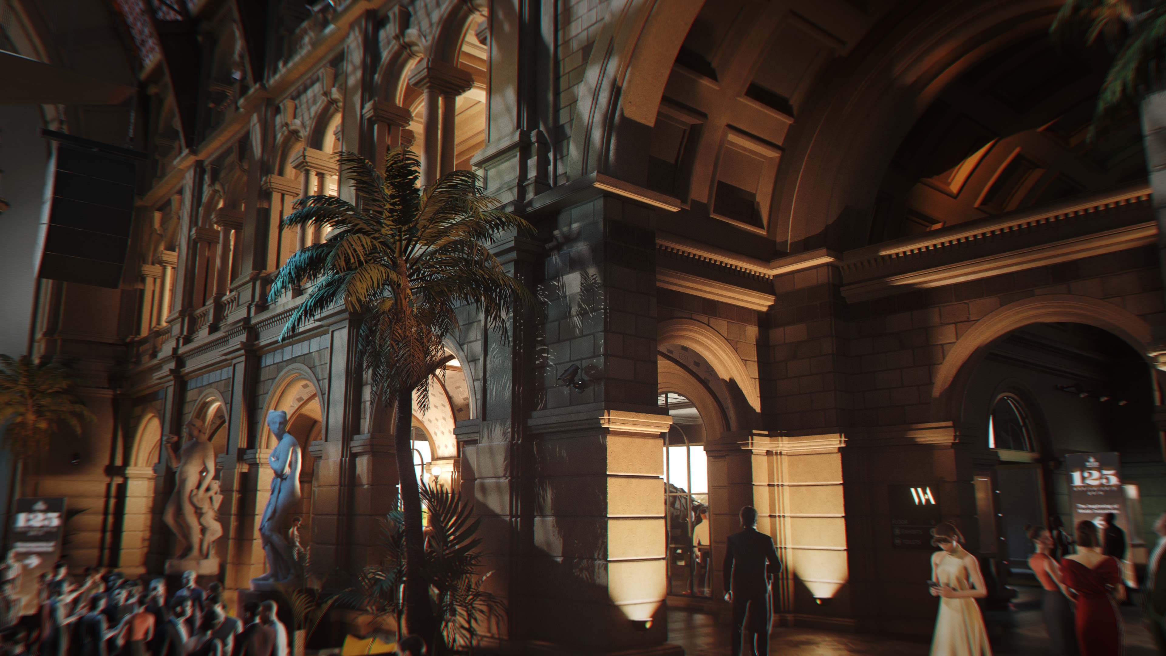 Official 007: First Light screenshot from IO Interactive showing the Kensington gala setting highlighted in the official hands-on report.