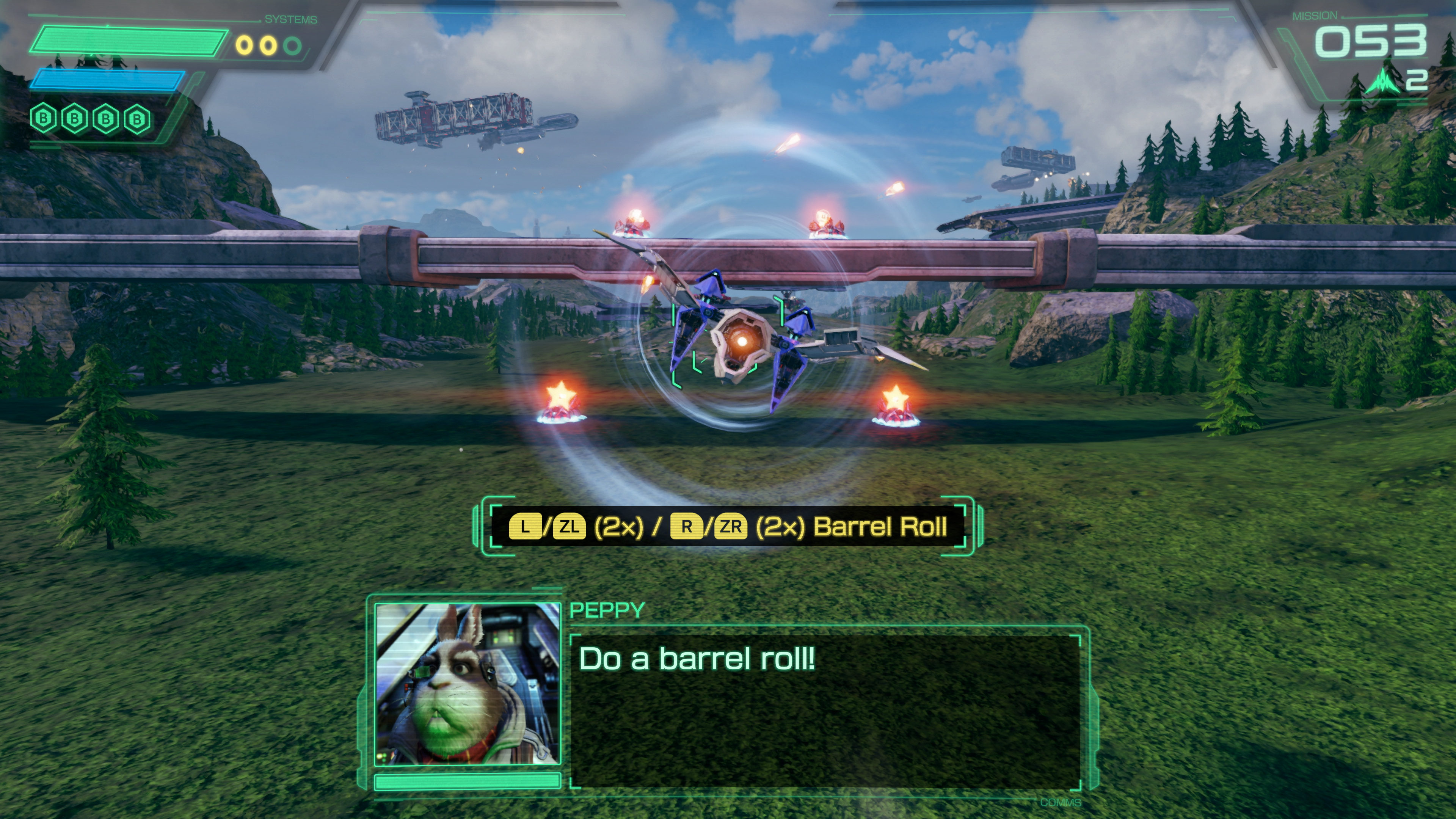 Official Nintendo Star Fox screenshot showing an action sequence from the new Switch 2 reveal package.