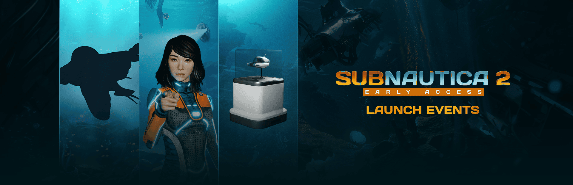 Official Subnautica 2 launch-events header image from Unknown Worlds showing the wider community push around Early Access.
