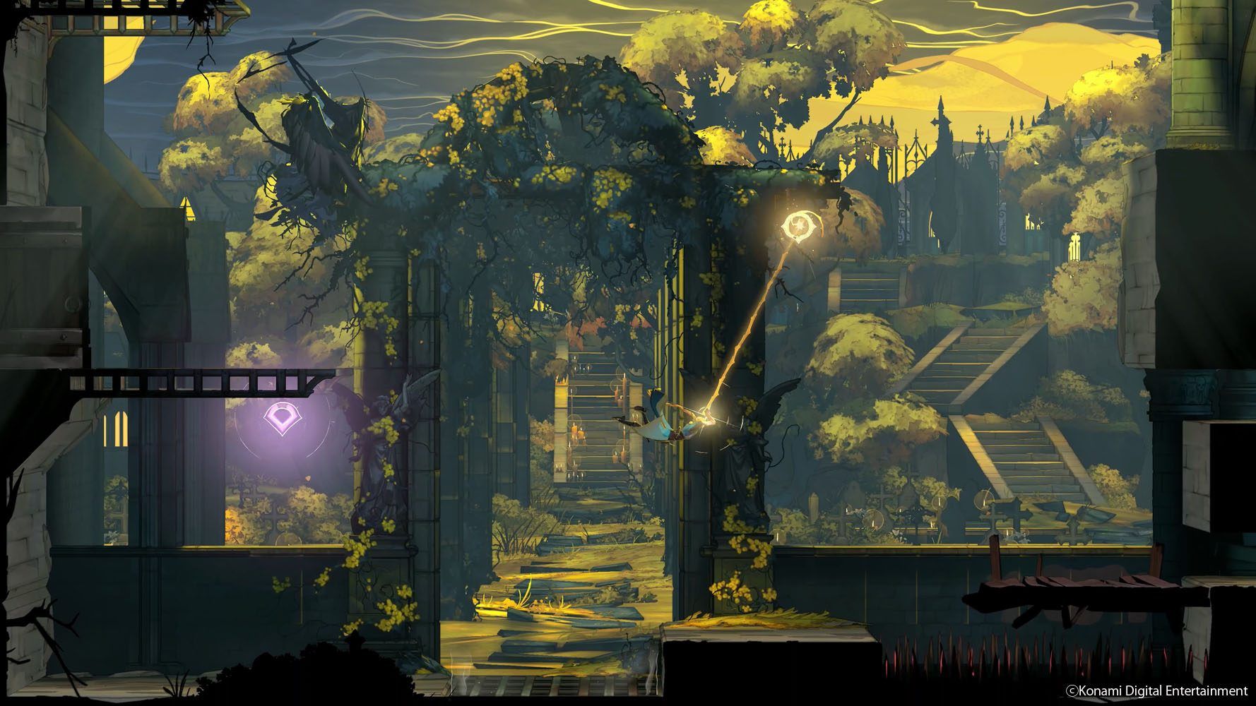 Official Castlevania: Belmont's Curse gameplay image highlighting one of the game's large boss encounters.