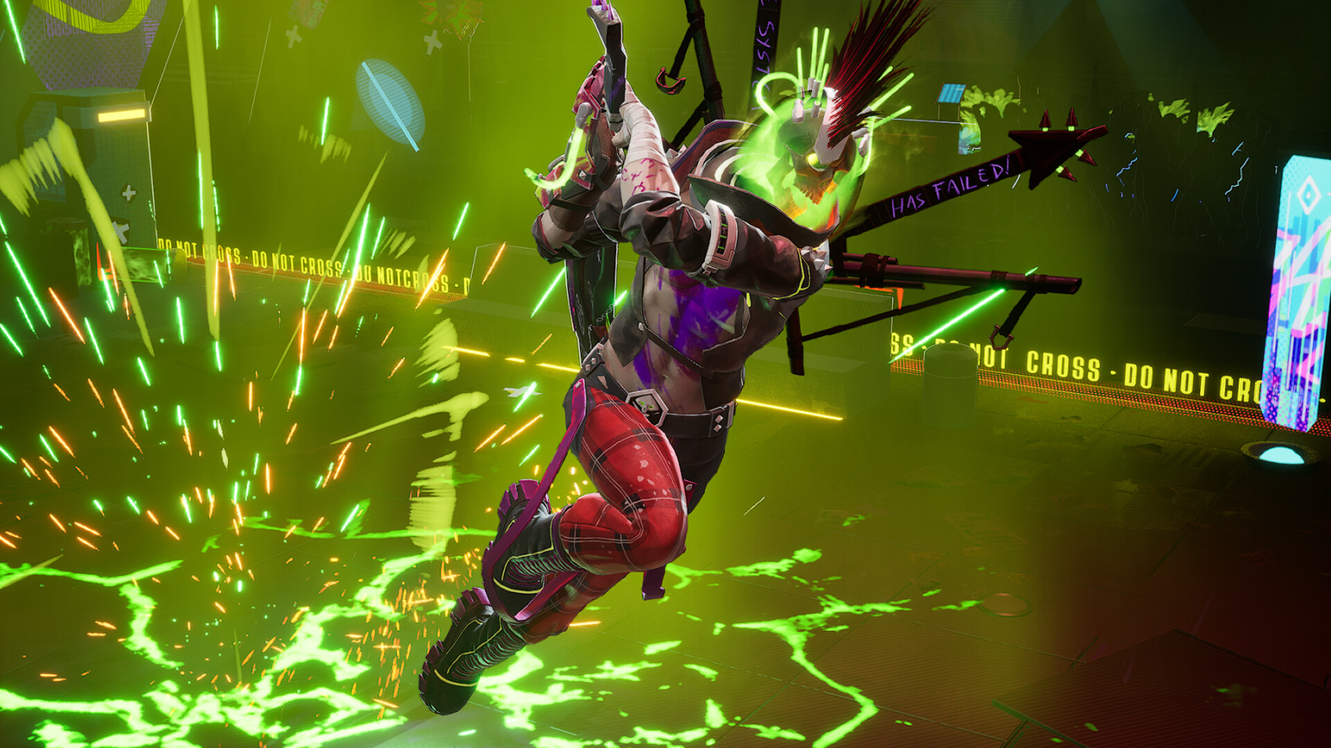 Dead as Disco screenshot showing a cinematic combat moment with the game's colorful presentation.