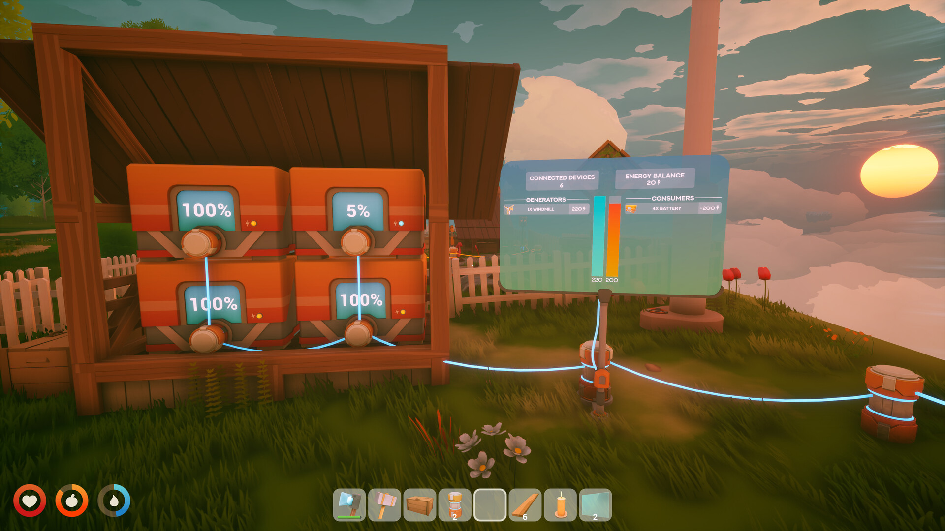 Solarpunk screenshot showing more of the game's vertical floating-island world and traversal possibilities.
