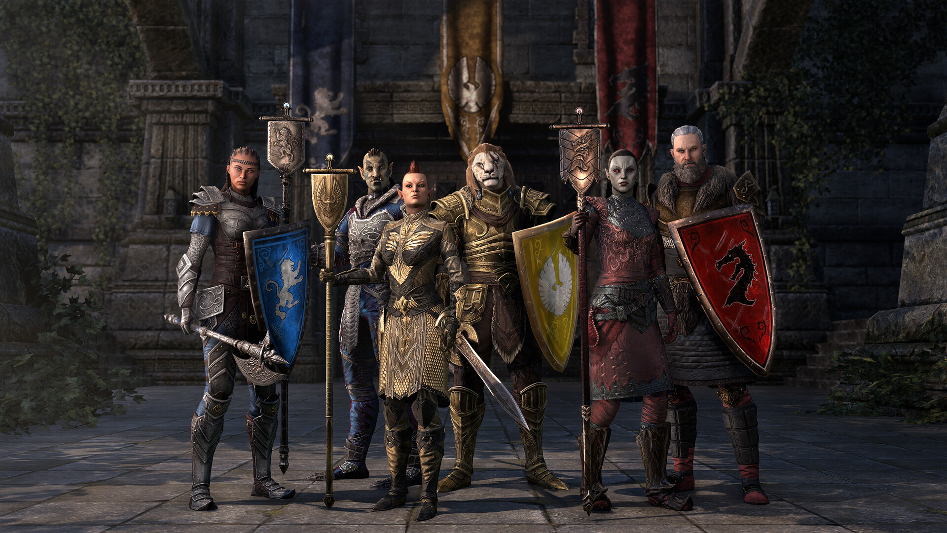 The Elder Scrolls Online Steam screenshot showing a larger battle scene from the official store media.