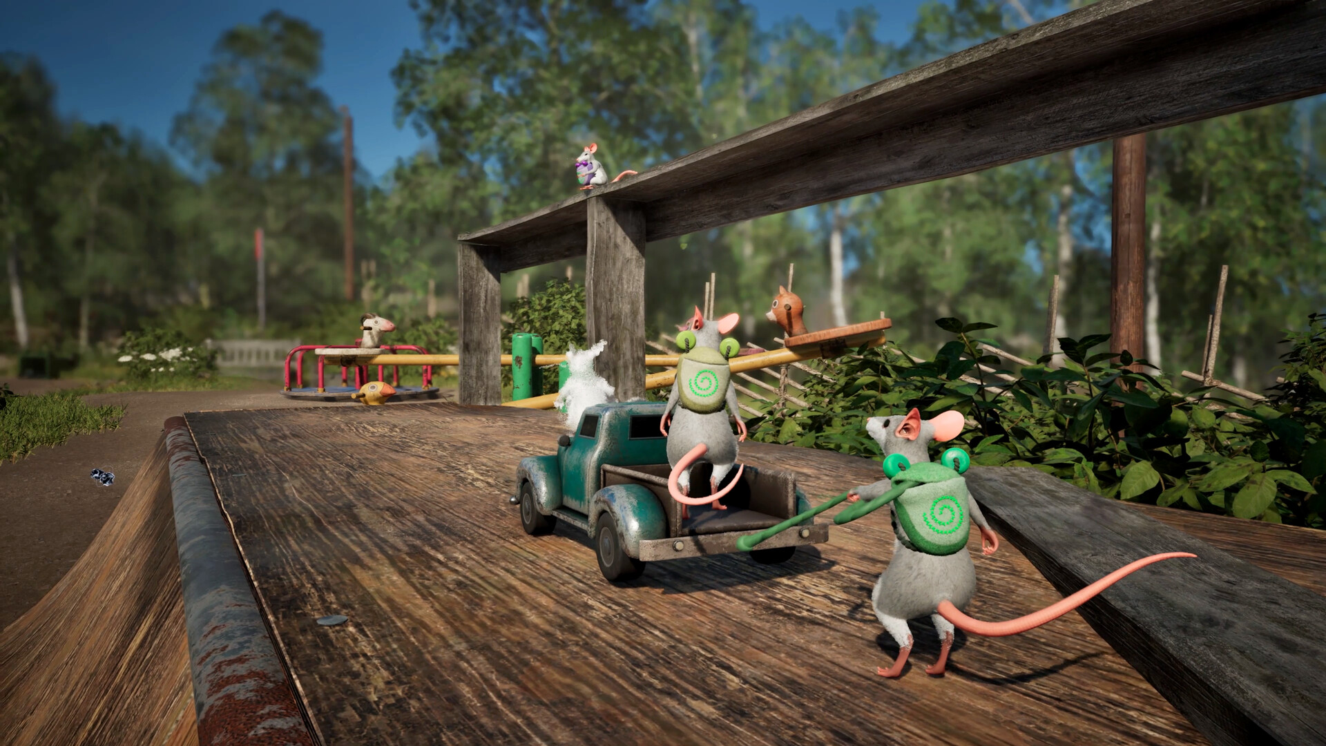 Hela Steam screenshot showing scenic co-op exploration with colorful Scandinavian-inspired scenery.