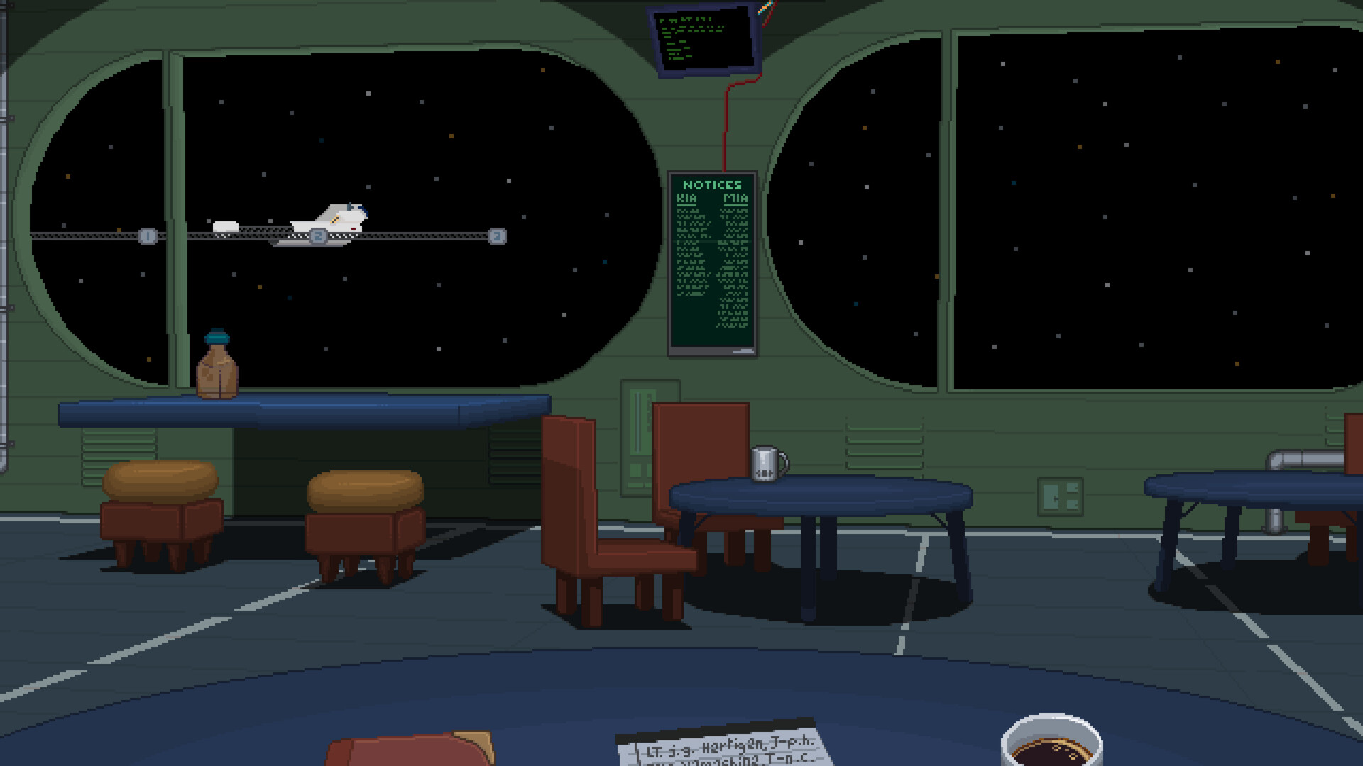 Official Deck & Conn Steam screenshot showing the game's retro command interface and tactical space-combat readout.