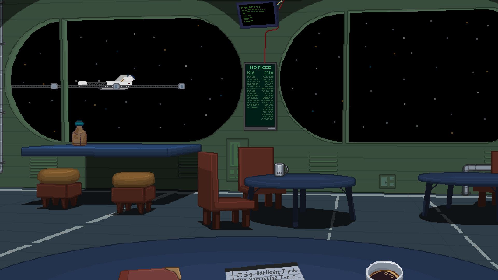 Official Deck & Conn Steam screenshot showing the game's retro command interface and tactical space-combat readout.