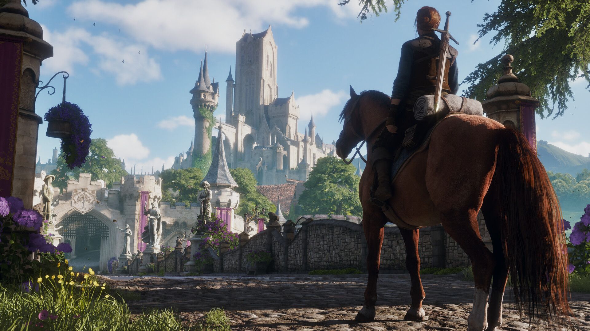 Official Fable Steam screenshot showing the hero in a melee fight against multiple enemies.