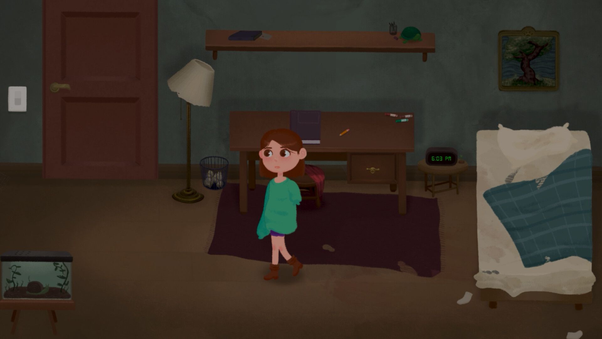 Official House 2 Steam screenshot showing Tabby in one of the sequel's hand-drawn horror scenes.