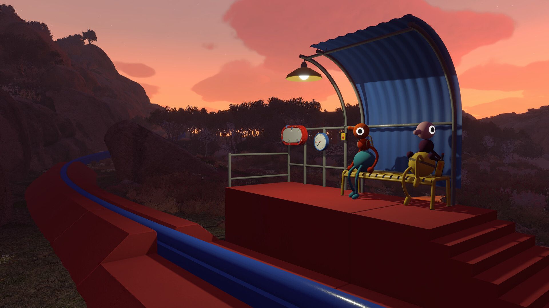 Official Big Walk screenshot showing several players standing together on a grassy hillside.