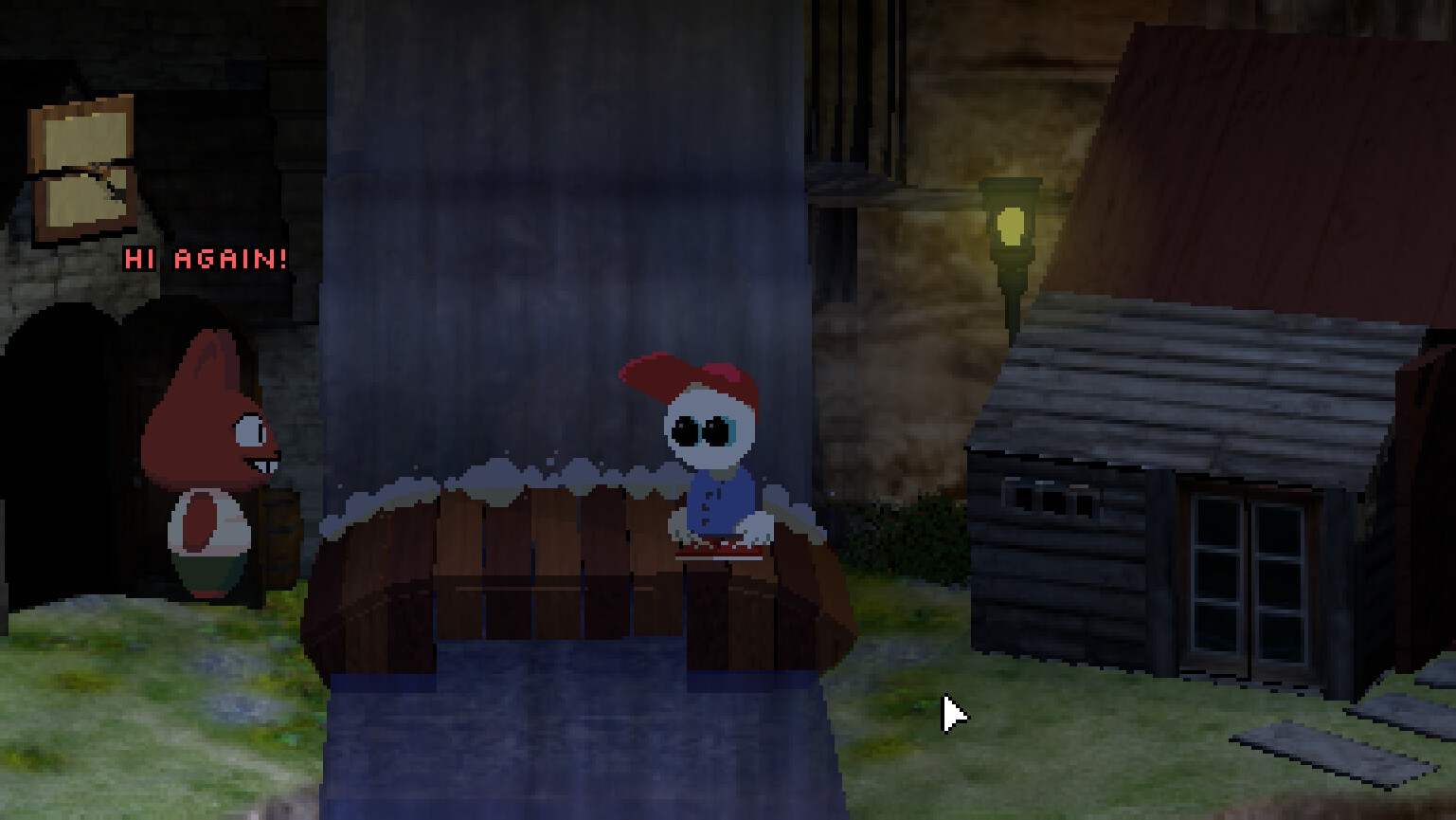 Official Endacopia screenshot showing the game's strange hand-drawn world and point-and-click adventure framing.