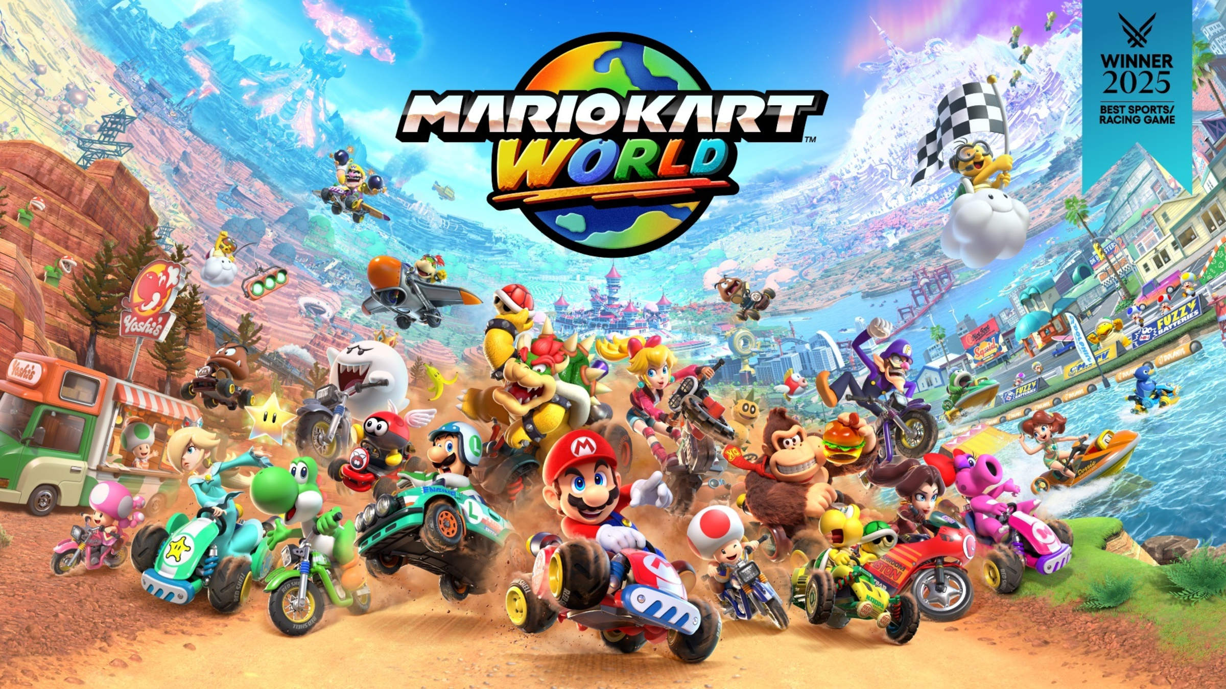 Official Mario Kart World image from Nintendo used to illustrate the highest-value game option in the Switch 2 bundle.