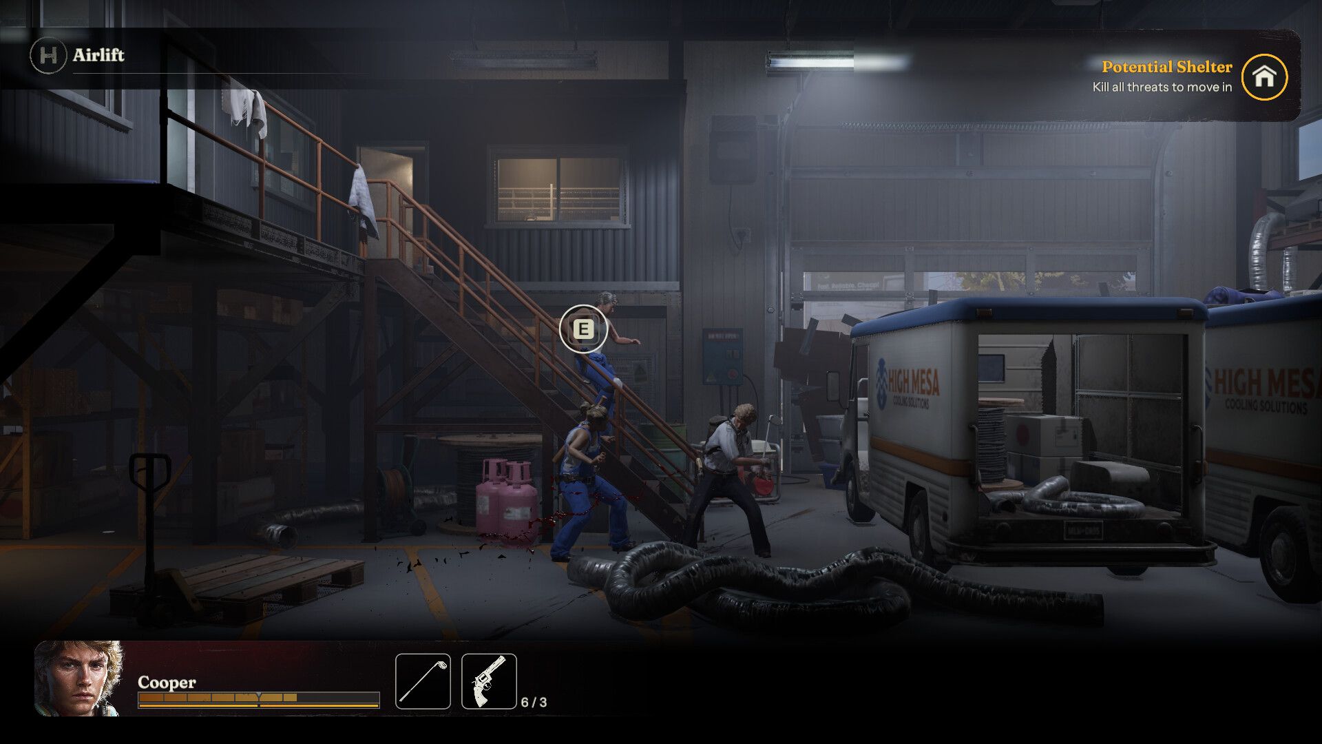 Official Into the Dead: Our Darkest Days screenshot from Steam showing survivors moving through a ruined side-scrolling city street.