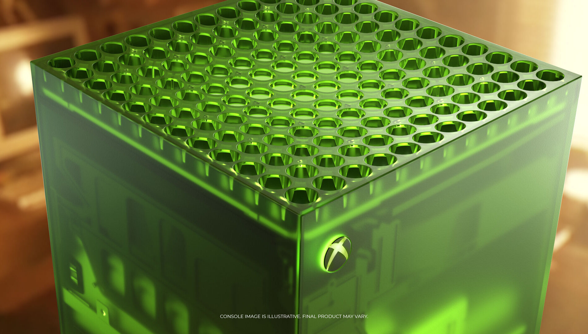 Official Xbox Series X25 Limited Edition image from Xbox Wire showing the translucent green anniversary console.