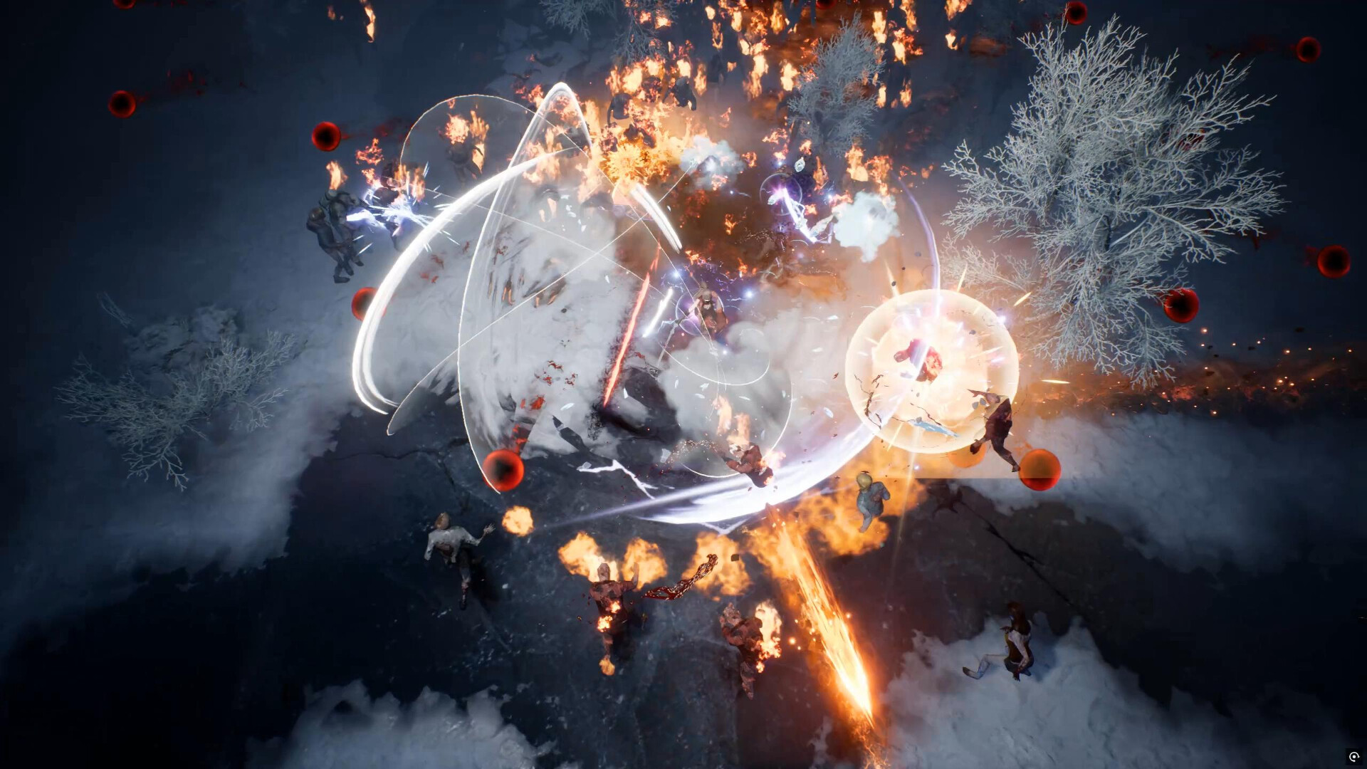 Official R.I.P. screenshot showing combat against a crowd of enemies.