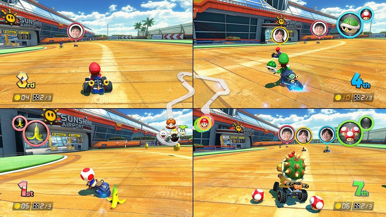 Official Nintendo image showing CameraPlay in Mario Kart 8 Deluxe on Nintendo Switch 2.