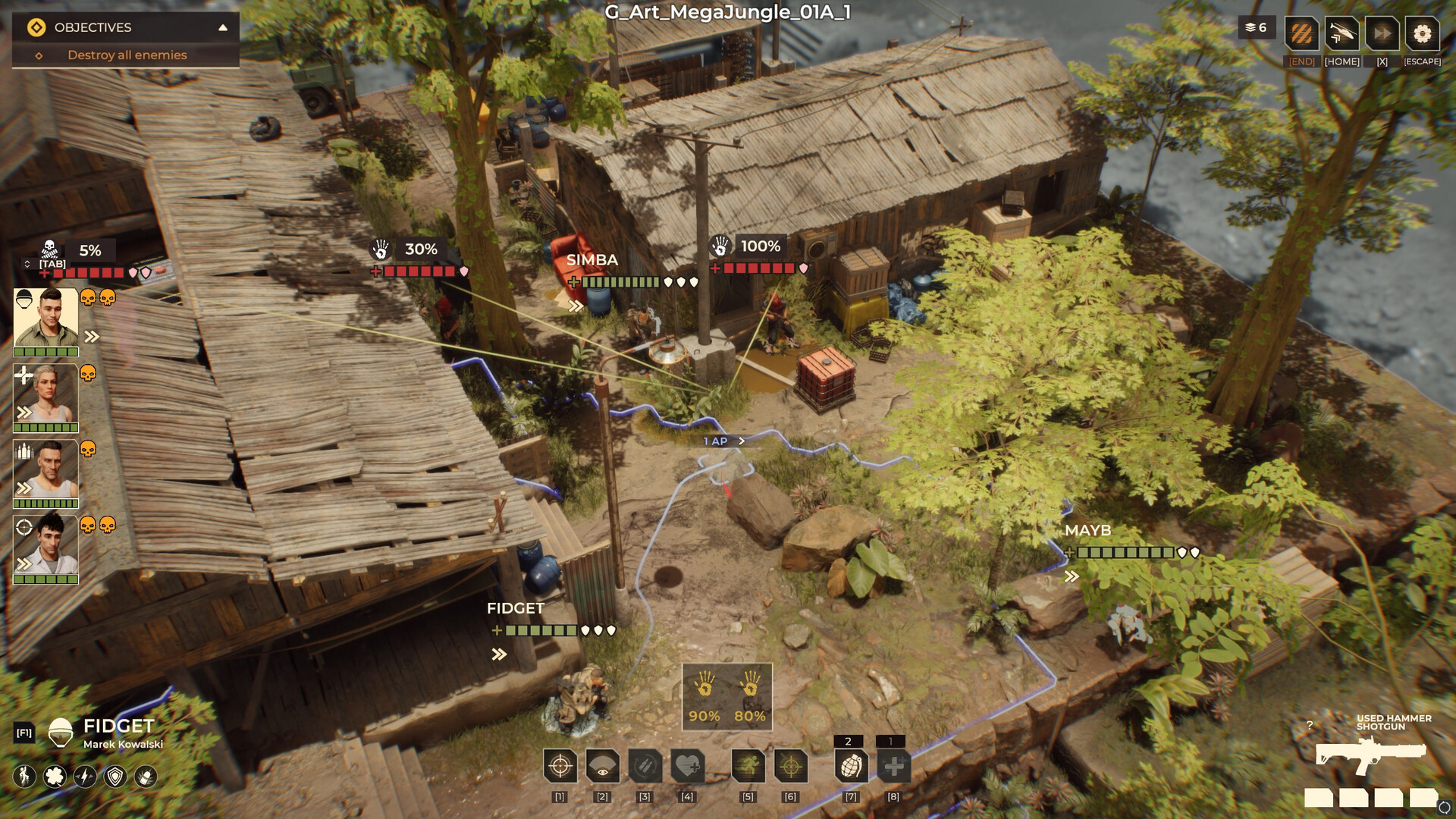 Official Warhounds screenshot showing a tactical firefight with several soldiers in cover near military vehicles.