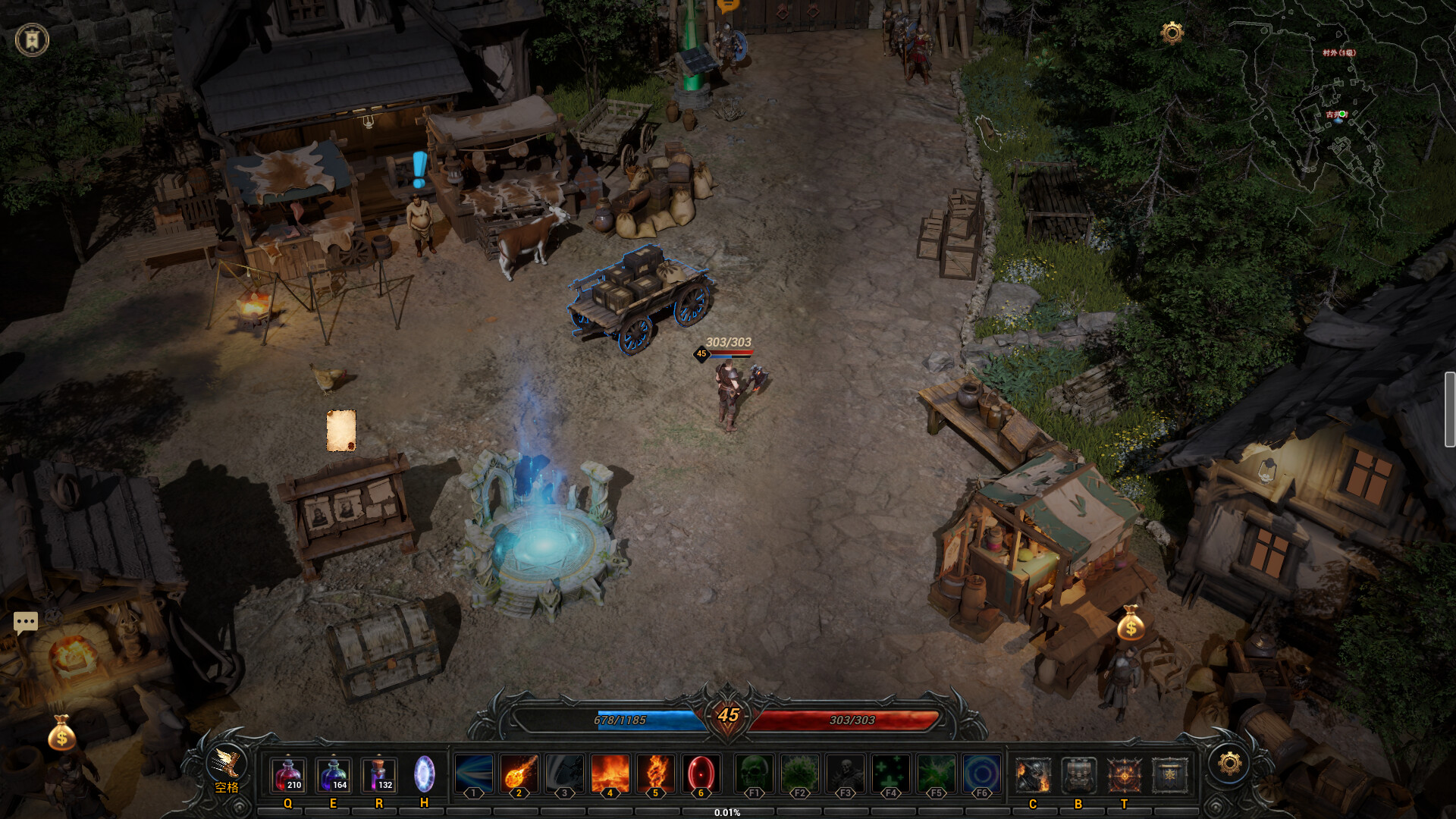 Official Ruins of Dawn screenshot showing the isometric combat view, enemies, and loot-heavy dark fantasy setting.