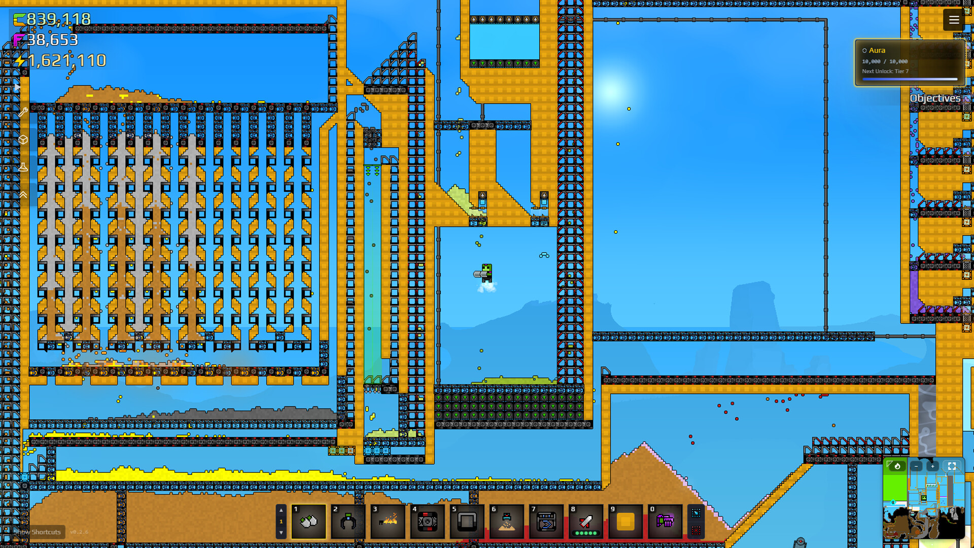 Official Sandustry screenshot showing conveyor-heavy automation and resource processing on the Steam store page.