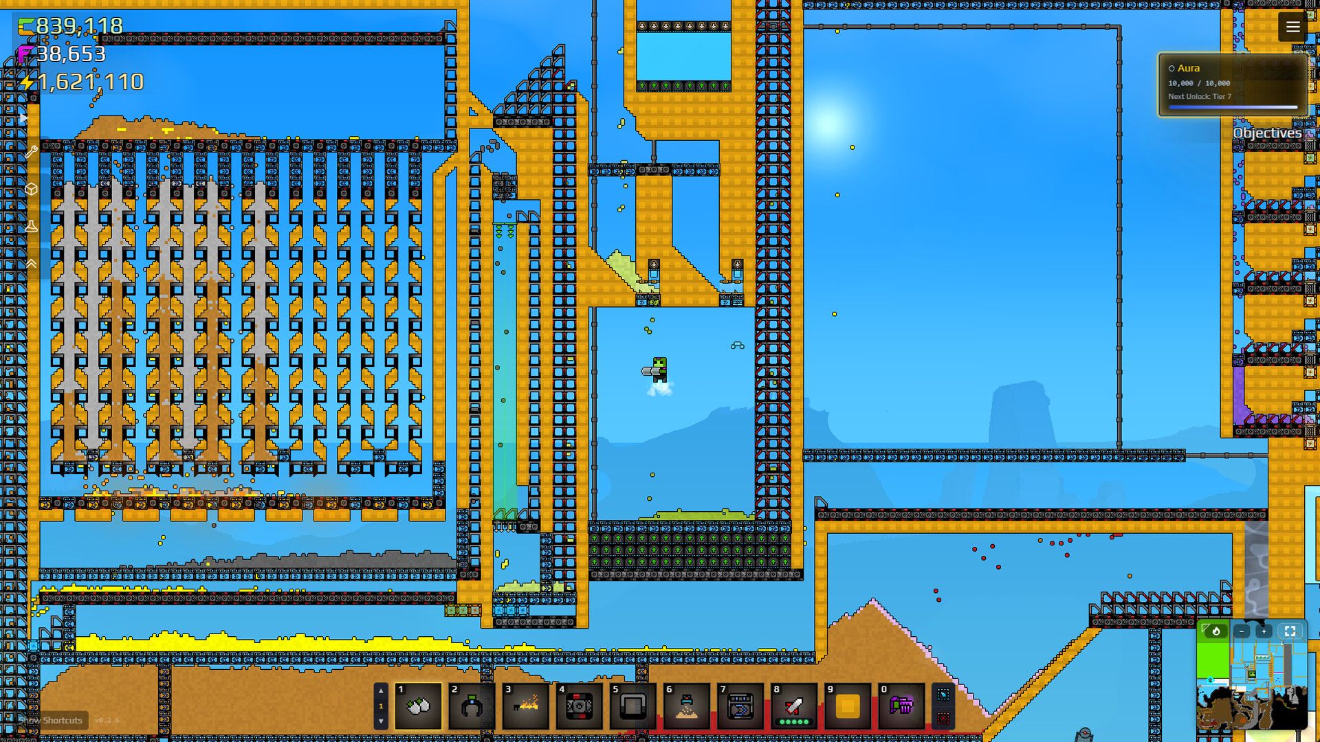 Official Sandustry screenshot showing conveyor-heavy automation and resource processing on the Steam store page.