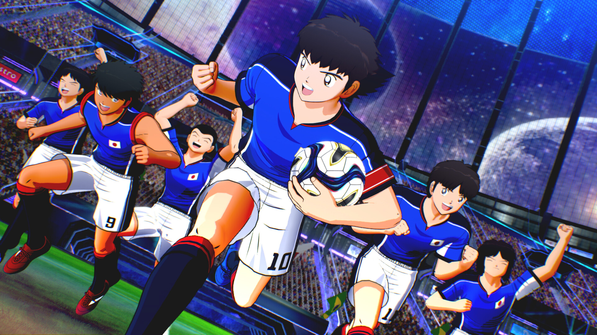 Official Captain Tsubasa 2 screenshot showing an on-pitch special move during a match.