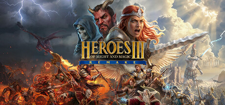 Official Steam screenshot for Heroes of Might and Magic III Remake showing a battle scene in the new 3D presentation.