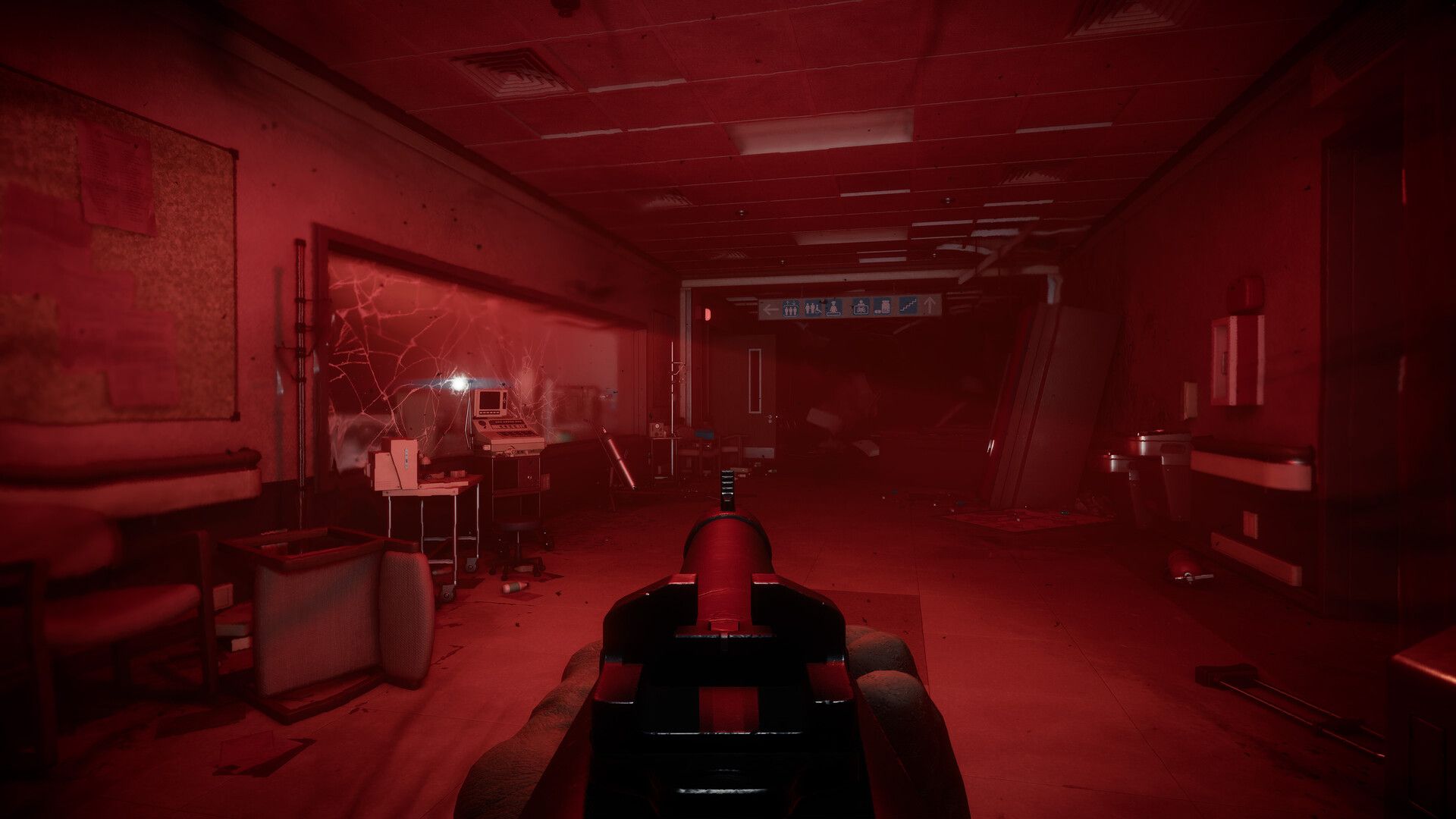 Official DOOM: The Dark Ages Revelations screenshot showing a red-lit first-person corridor scene.