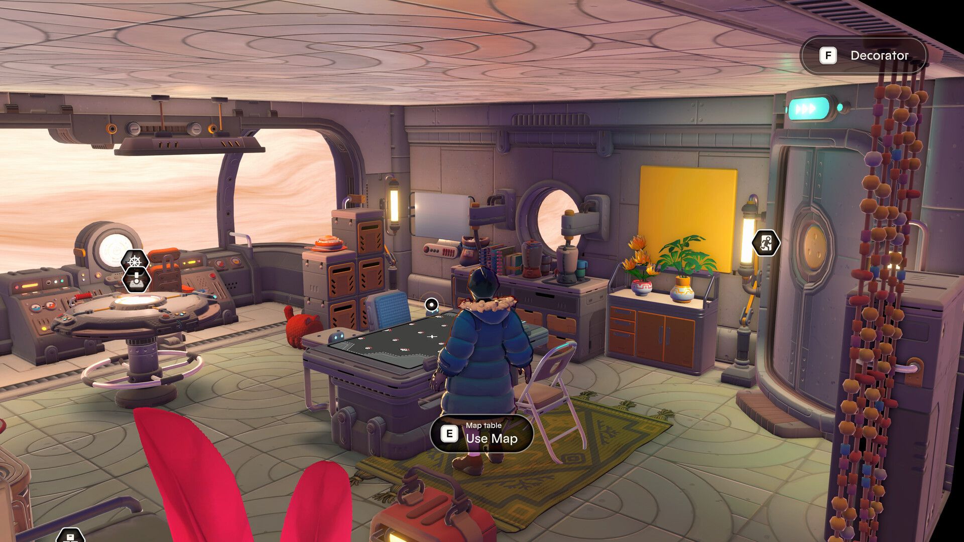 Official Steam screenshot from Young Suns showing the player's ship flying through bright Jovian space.