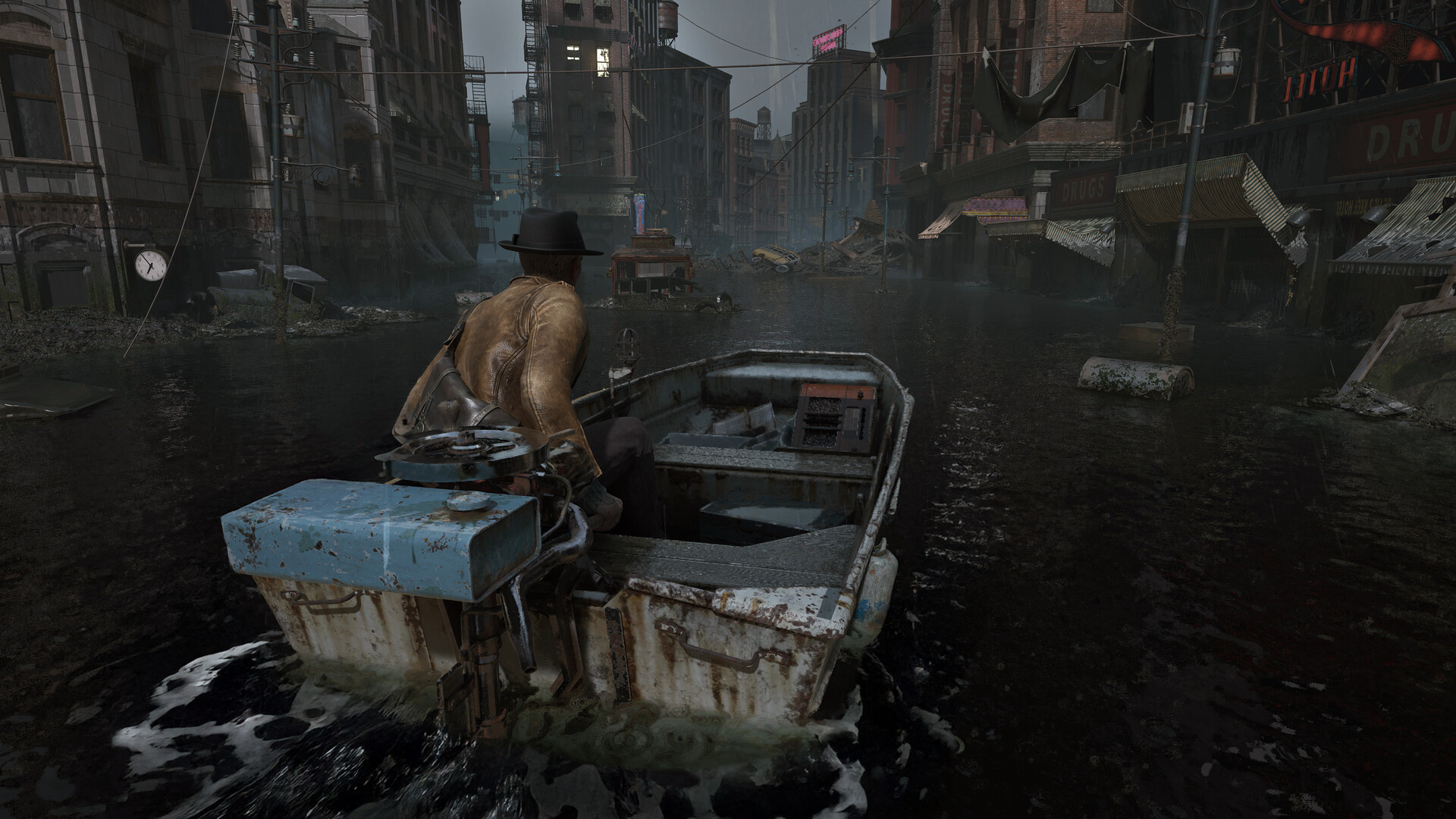 Official The Sinking City 2 screenshot showing the game's flooded survival-horror setting from the Steam page.