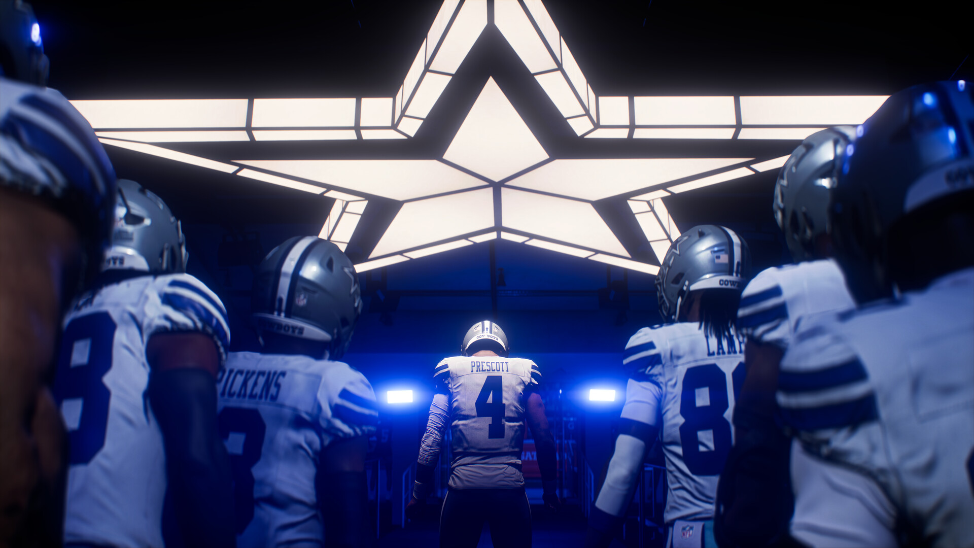 Official Madden NFL 27 gameplay screenshot showing a wide receiver catching a pass in traffic during a contested play.