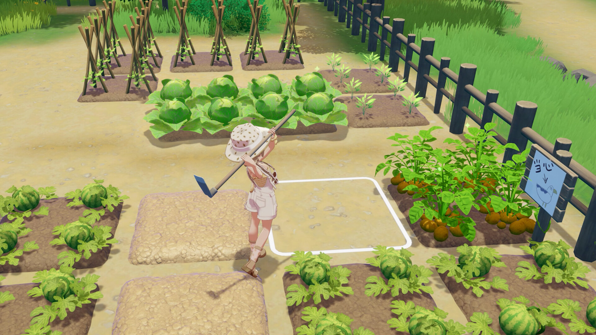 Official Starsand Island Steam screenshot showing farming and outdoor life-sim gameplay from the store page.