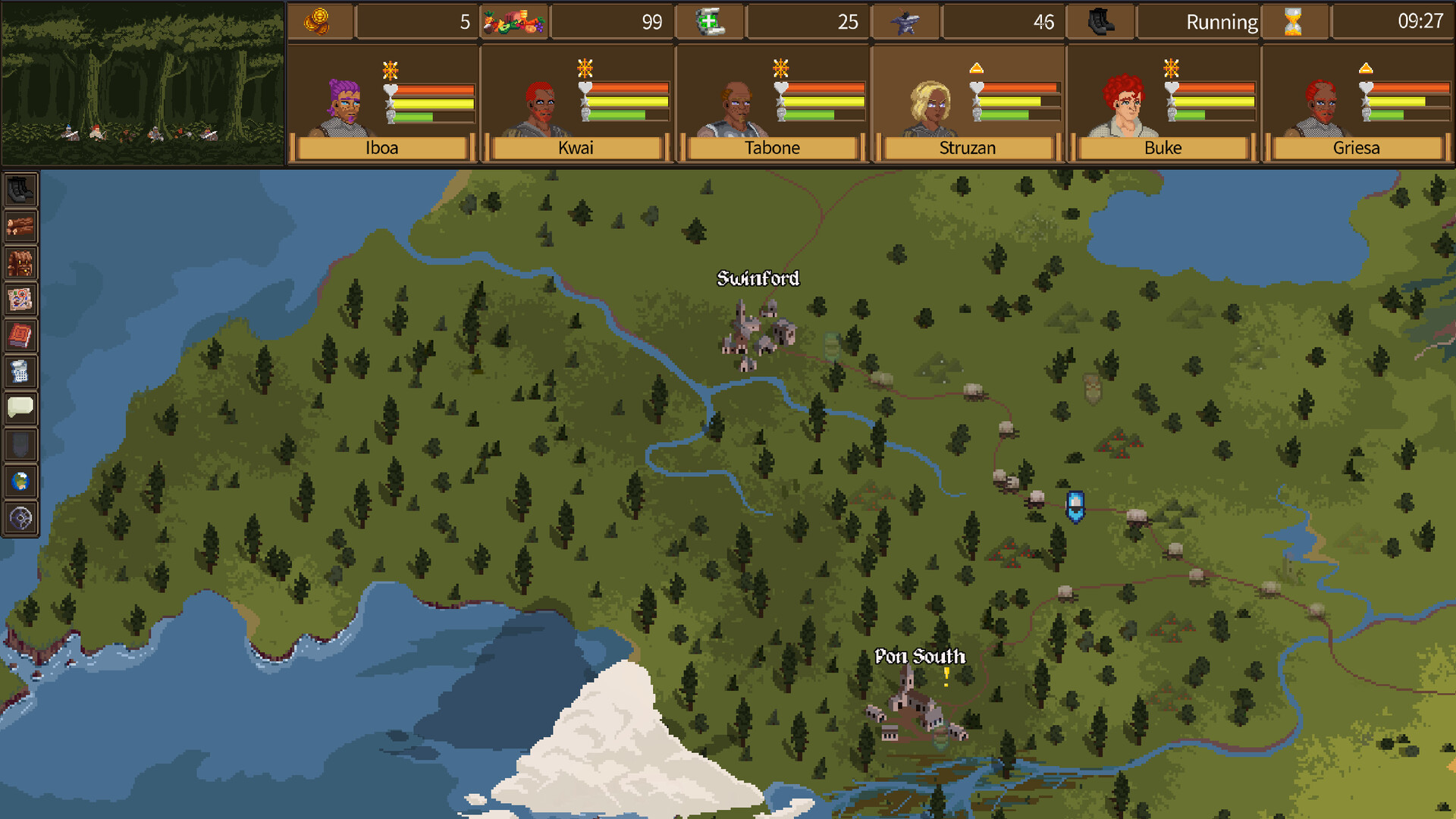 Official The Adventurers Steam screenshot showing exploration and party management in the fantasy world.