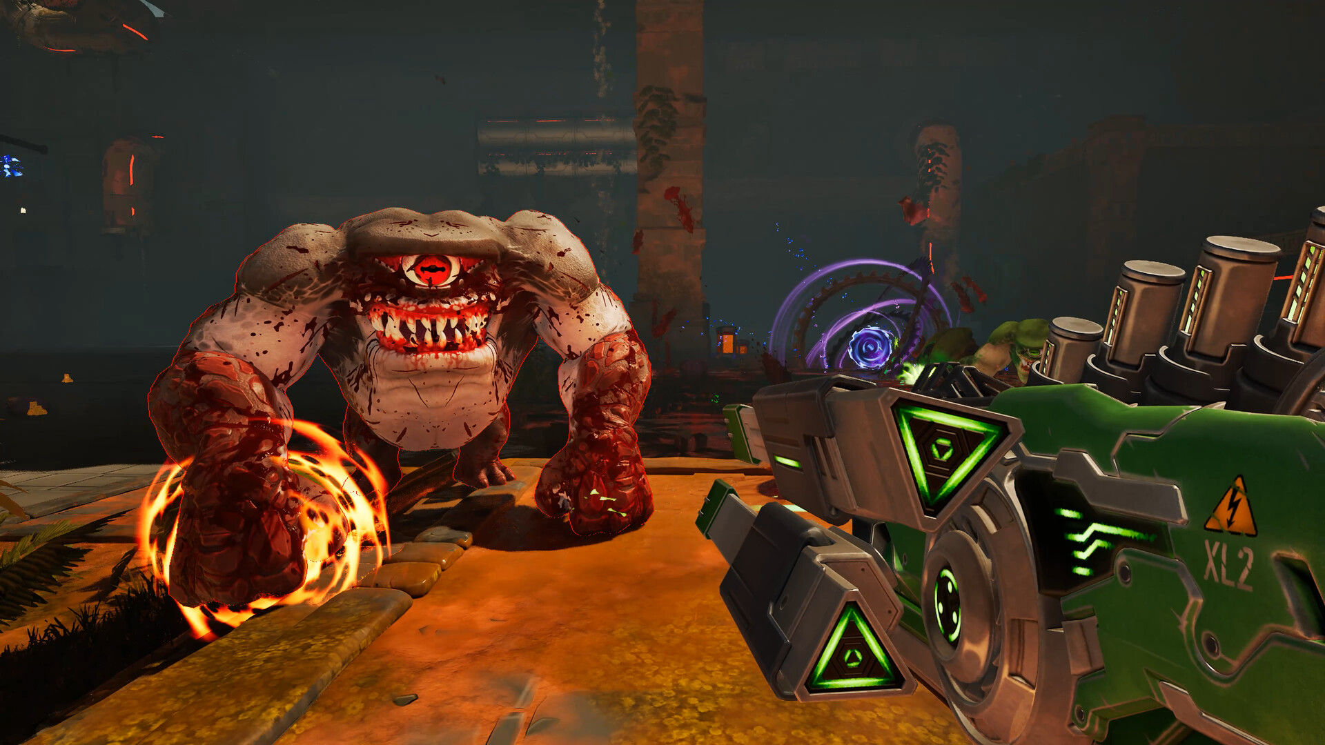 Official Serious Sam: Shatterverse Steam screenshot showing another combat encounter from the game's store gallery.