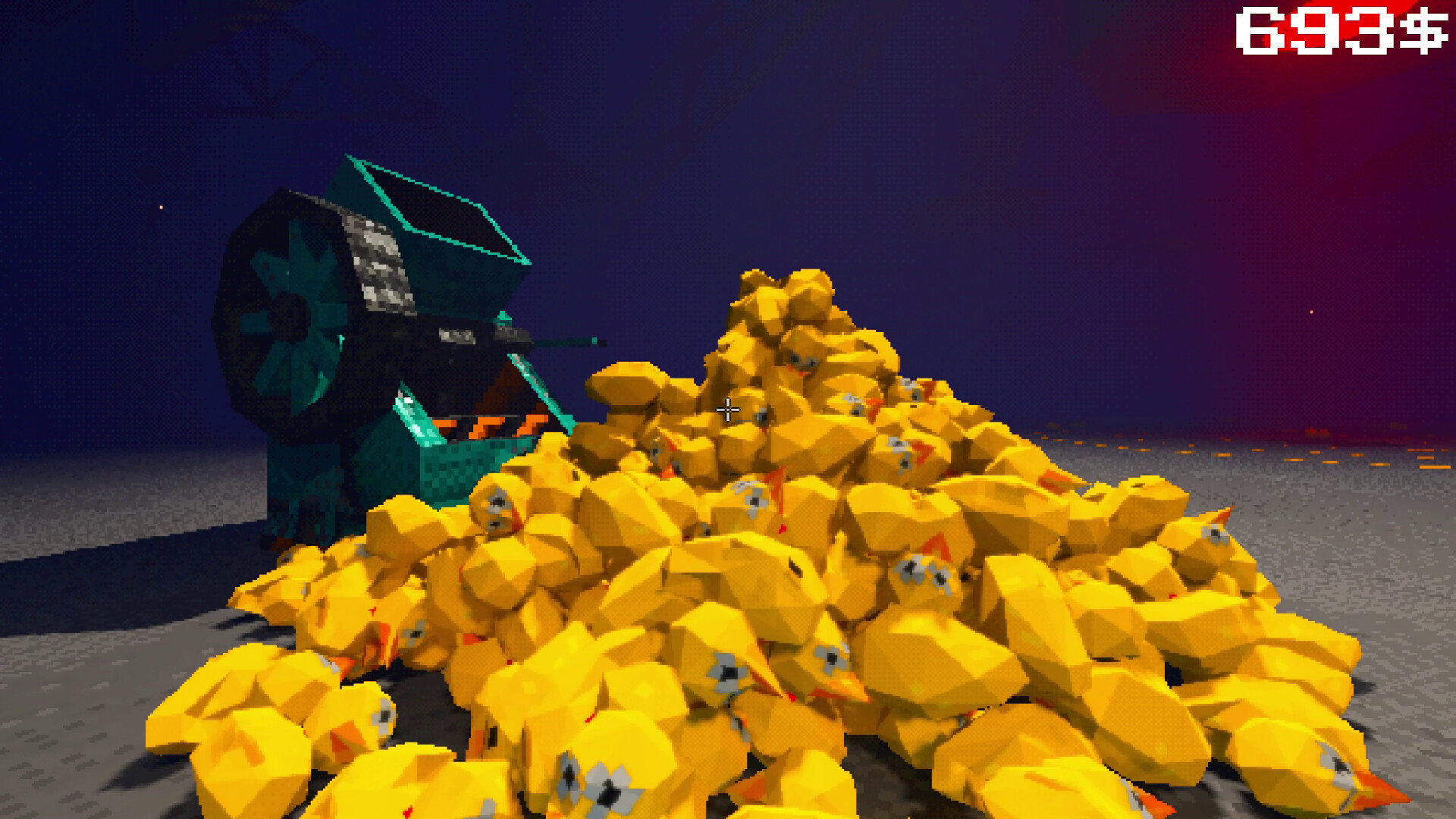 Official Project P.I.T.T. screenshot showing tools, panels, and physics objects arranged around the central pit.