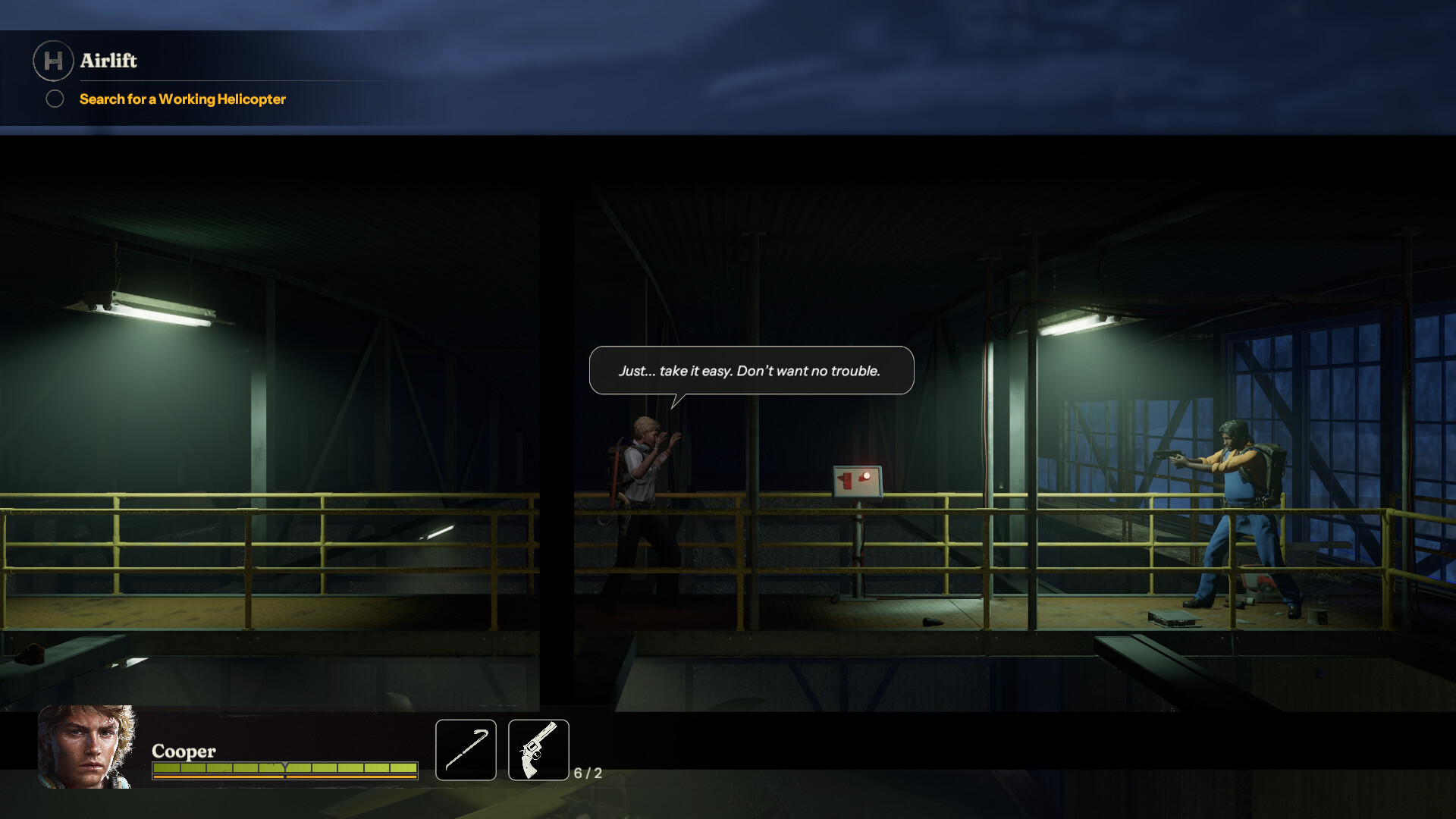 Official Into the Dead: Our Darkest Days screenshot from Steam showing survivors managing a shelter interior.