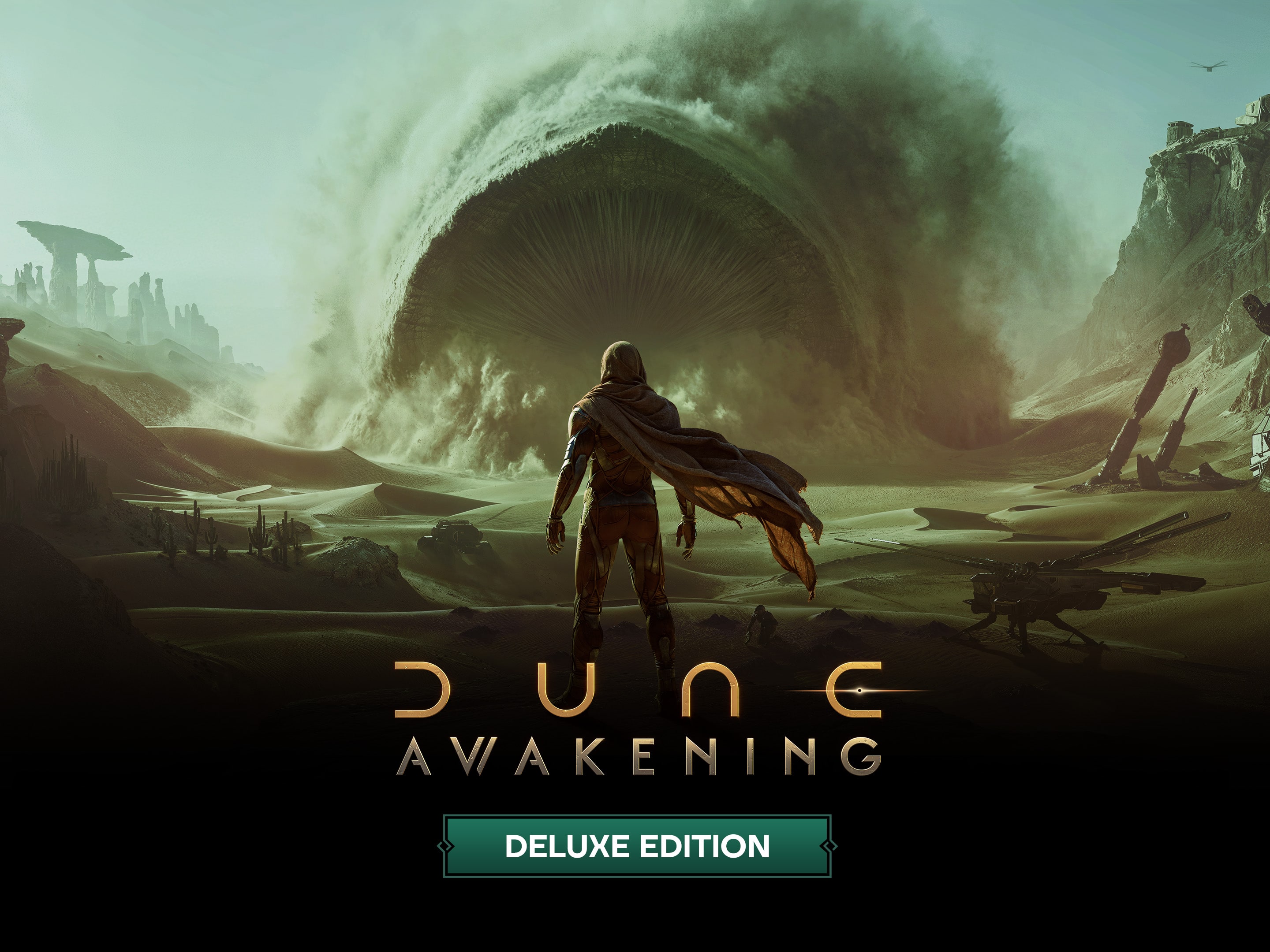 Official Dune: Awakening Deluxe Edition packshot showing the game's key art and the Deluxe Edition label.