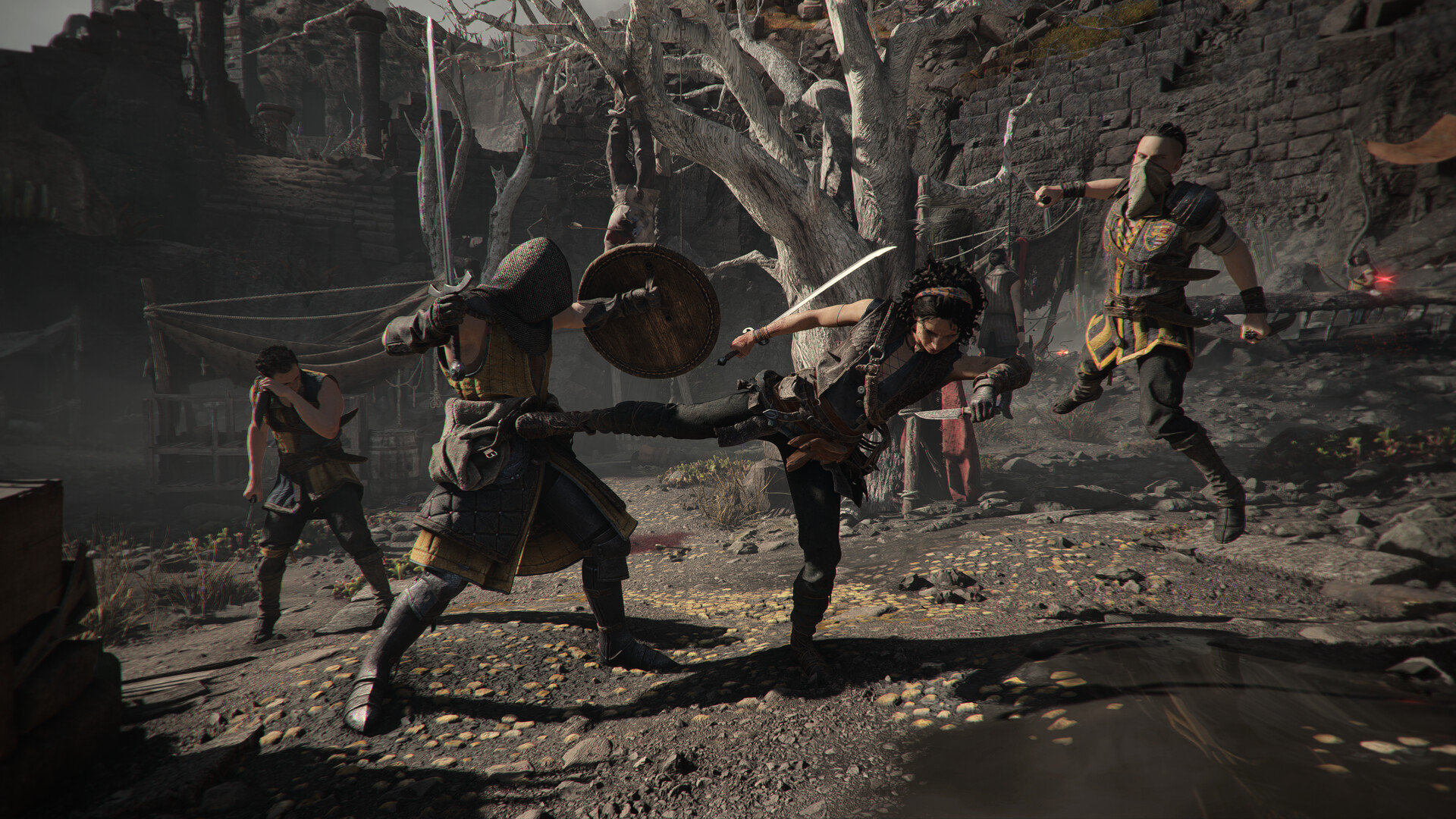 Official Resonance: A Plague Tale Legacy screenshot showing Sophia in a combat encounter inside a ruin.