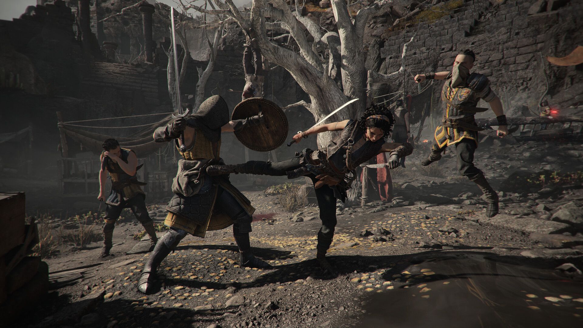 Official Resonance: A Plague Tale Legacy screenshot showing Sophia in a combat encounter inside a ruin.